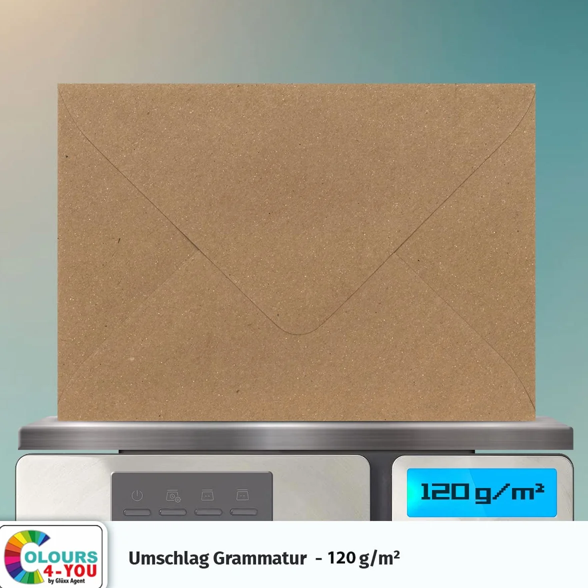 COLOURS-4-YOU Lot de 25 enveloppes C6, papier kraft marron 11,4 x 16,2 cm 120 g/m², rabat pointu, colle humide