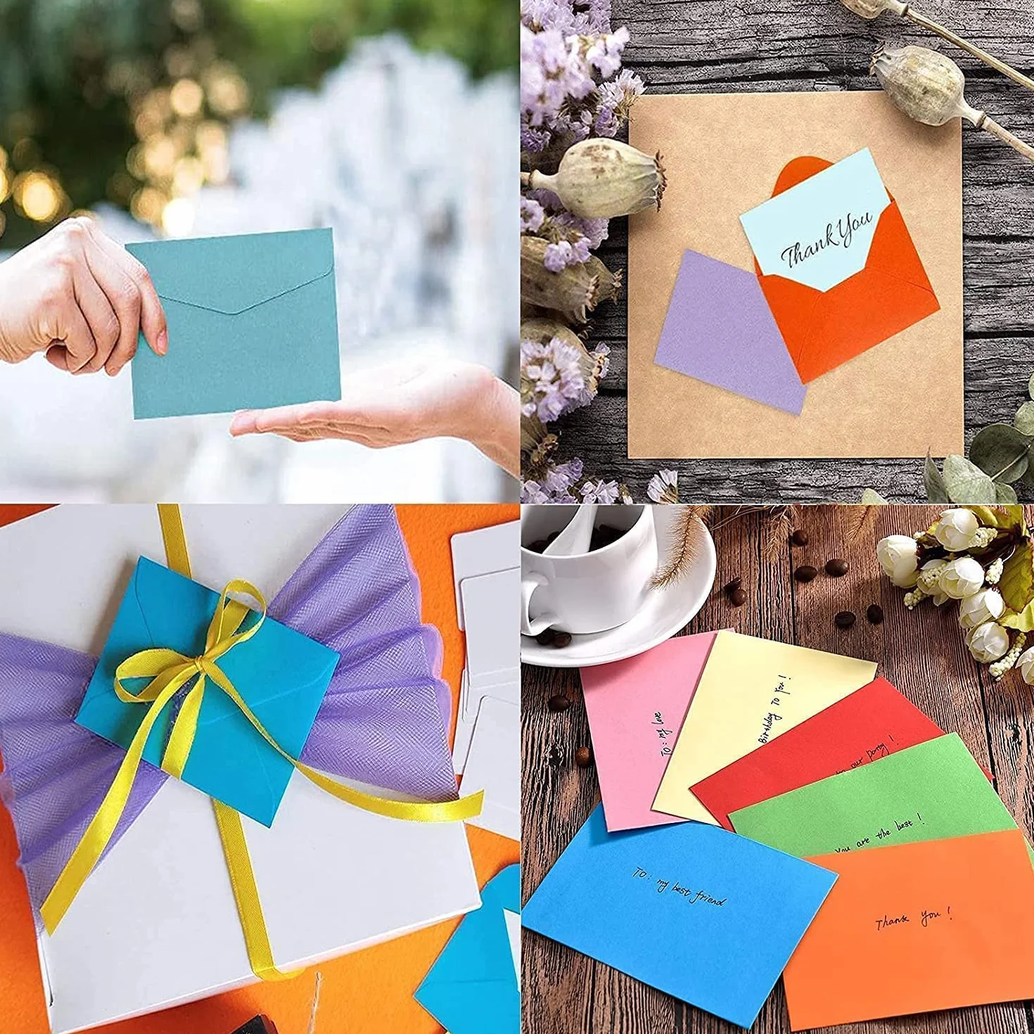 Enveloppes C6 Multicolores 40 Pièces 16 x 11 cm pour Mariage
