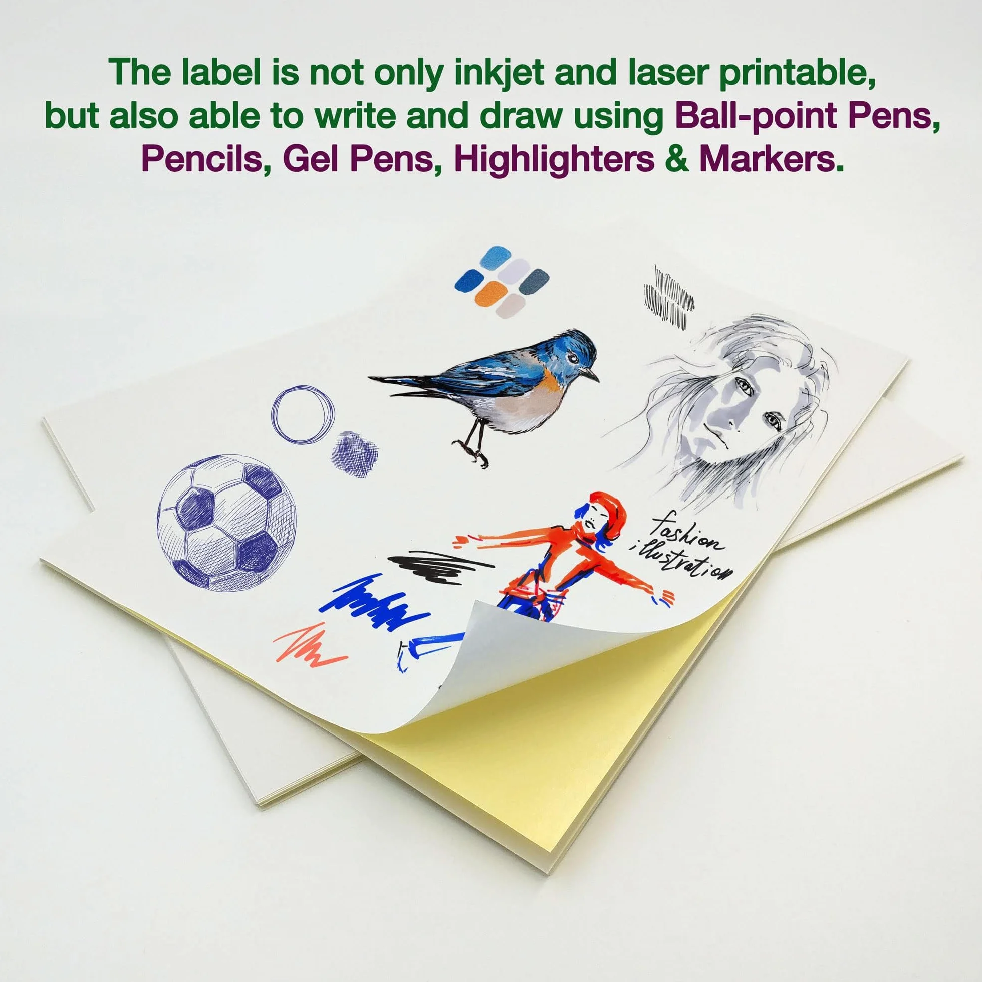 Papier autocollant mat A4 blanc mat 30 feuilles Evergreen Goods Ltd pour imprimantes jet d'encre et laser