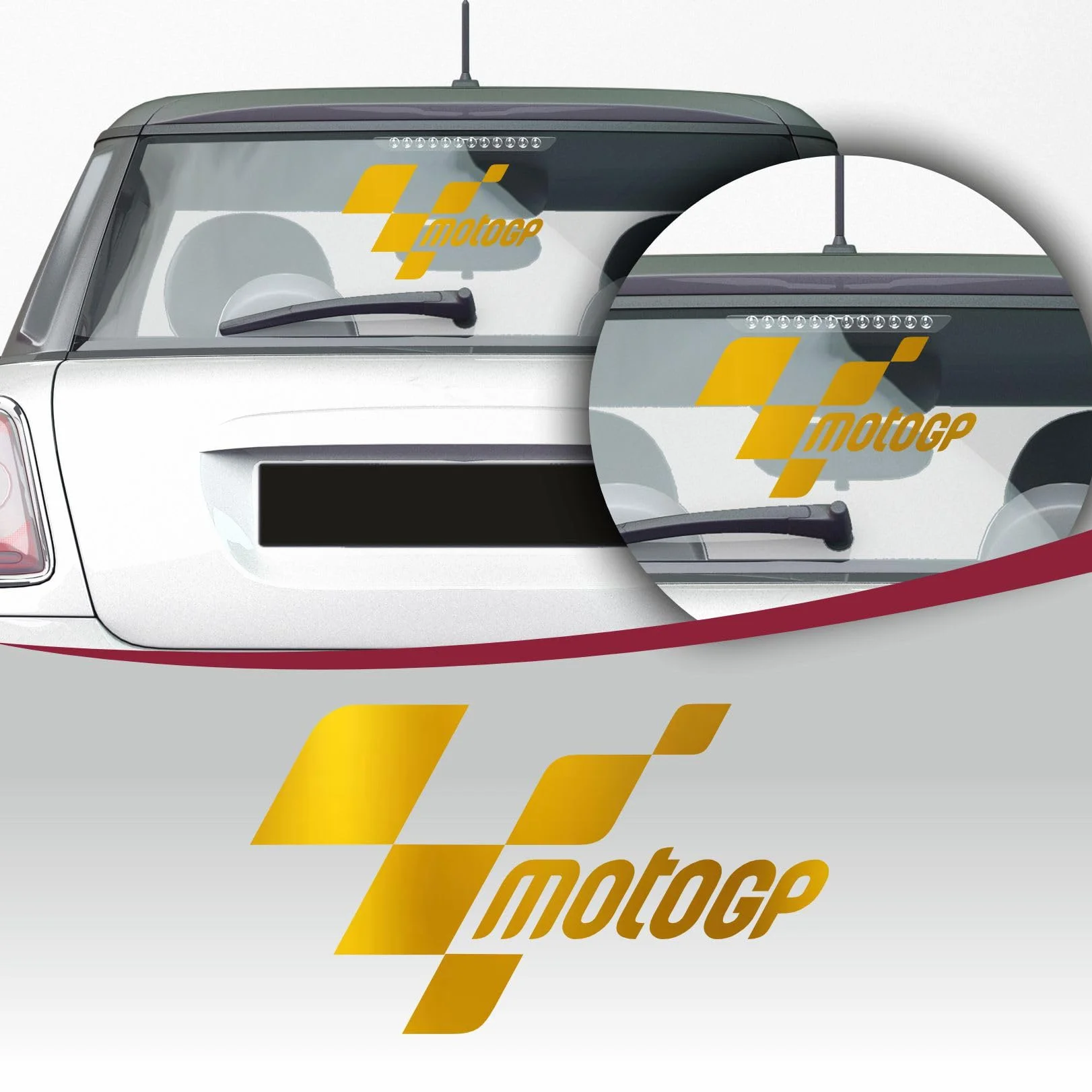 Autocollant Moto GP Sticker Voiture Funny Or 5