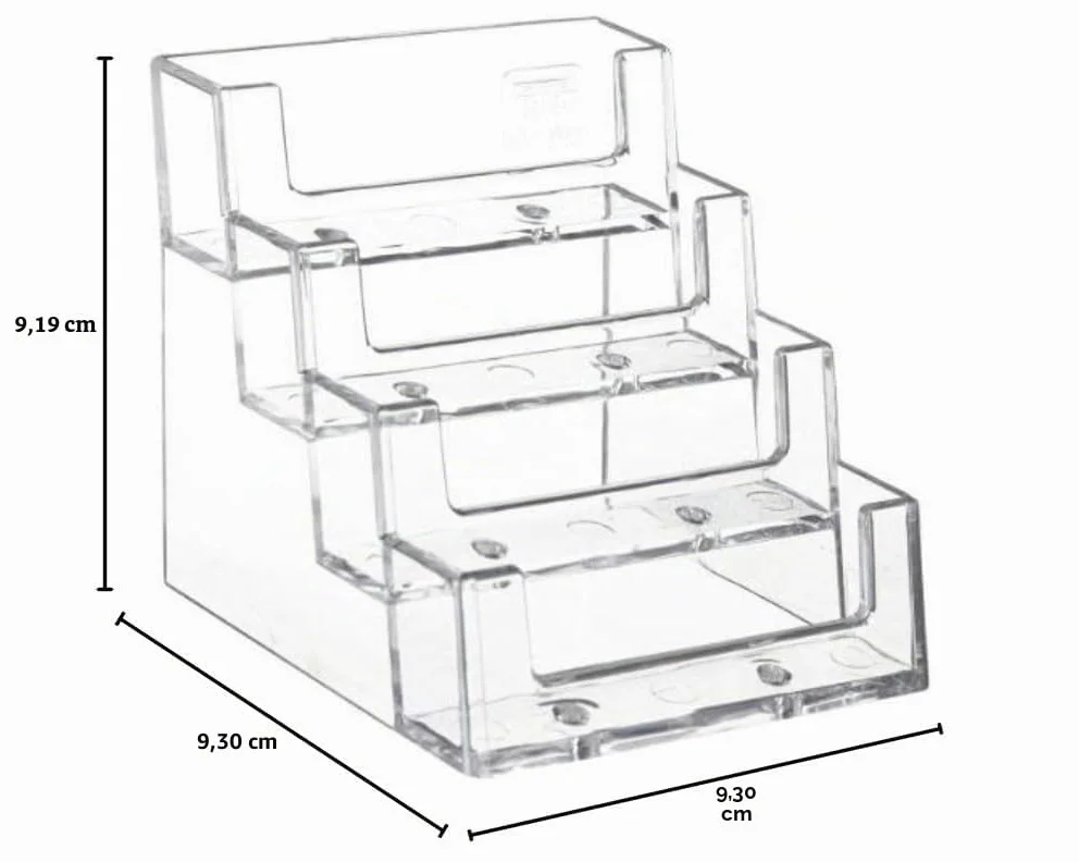 Taymar Porte-Cartes de Visite 4 Compartiments Transparent
