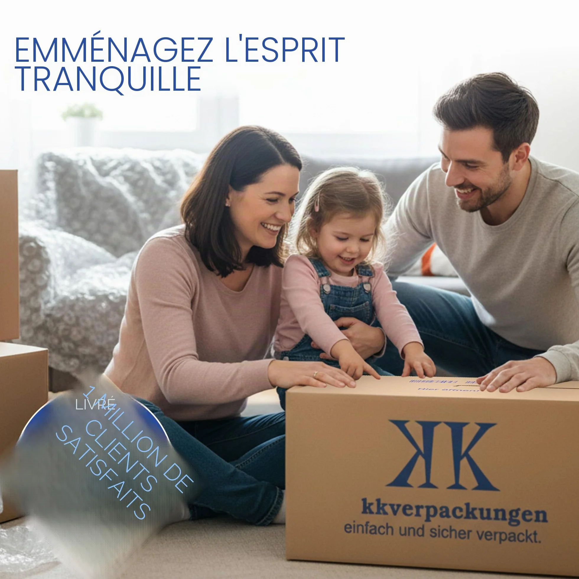 Boîtes carton déménagement stockage 634x290x326 mm 40 kg capacité charge avec poignées réutilisables