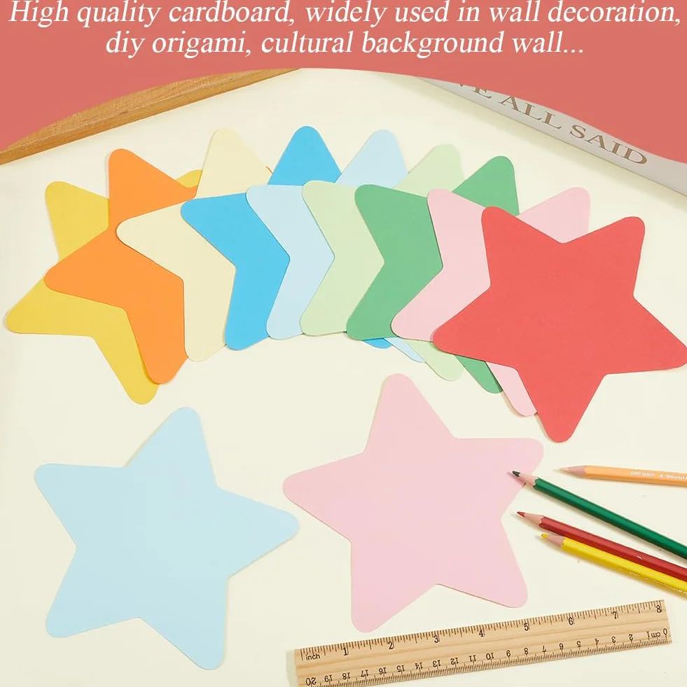 72 Découpes en Papier Forme Étoile 6 cm pour Tableau d'Affichage Salle de Classe