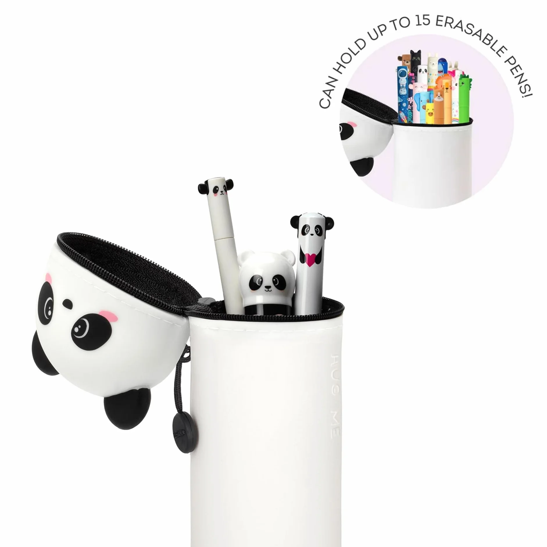 Legami Kawaii Étui École 2 en 1 Silicone Souple Porte-stylos Table Fermeture Glissière