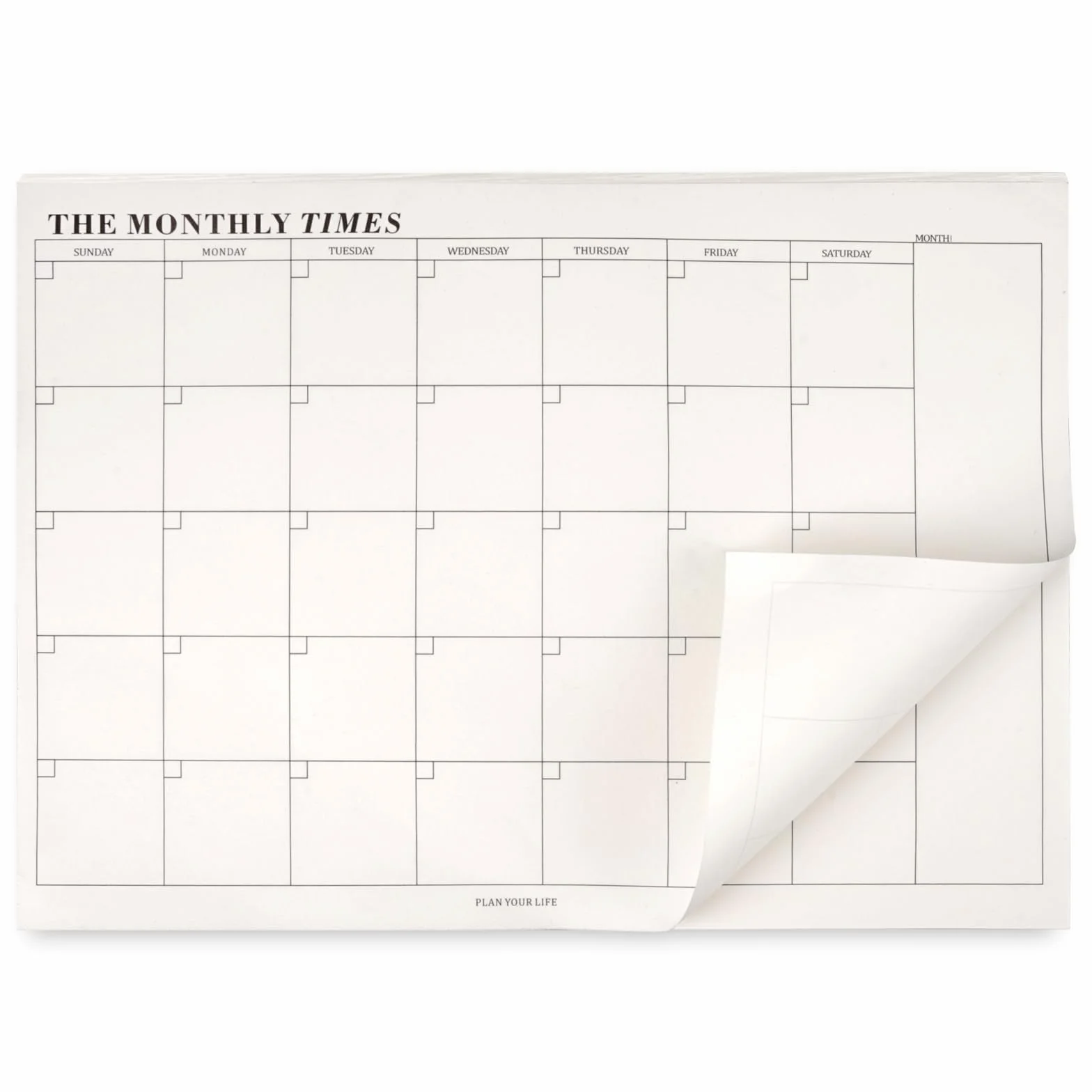 Planificateur Mensuel 60 Feuilles 24.5x17.5 cm, Calendrier Non Daté Détachable Bloc-Notes