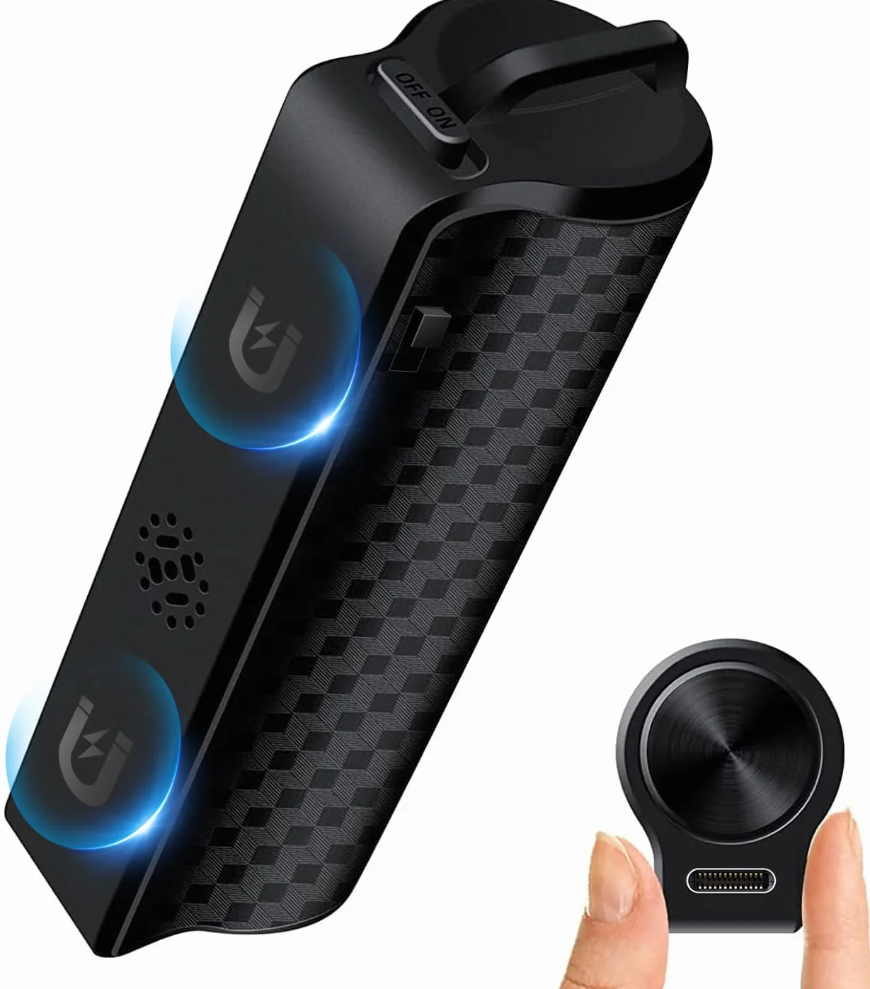 Enregistreur Vocal Espion Magnétique 30 Jours Enregistrement Continu Mini Dictaphone Commande Vocale Rechargeable USB