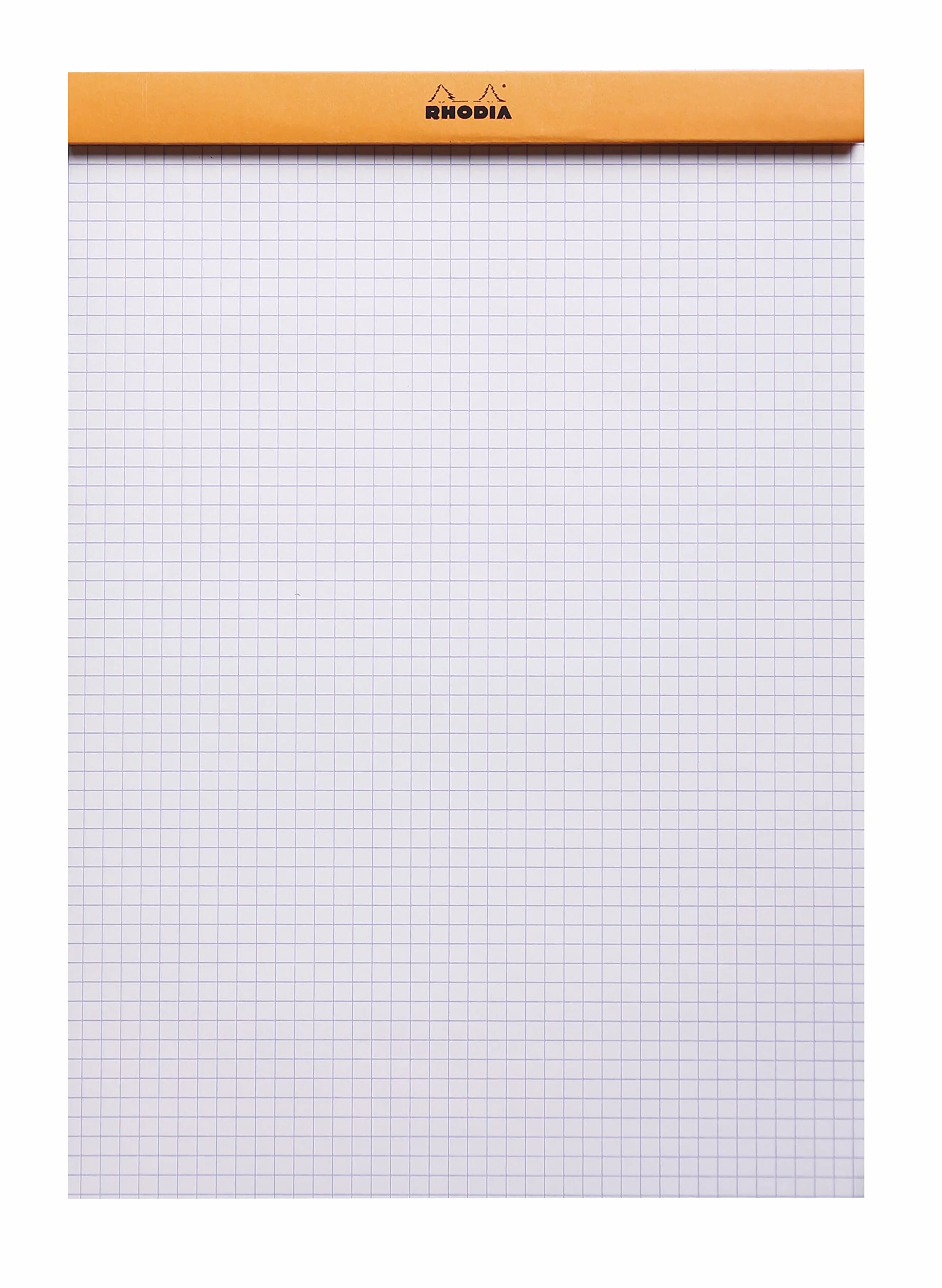 Rhodia Bloc-Notes Agrafé N°18 Orange A4 Petits Carreaux 80 Feuilles Papier Clairefontaine 80 g/m² Paquet de 5 blocs