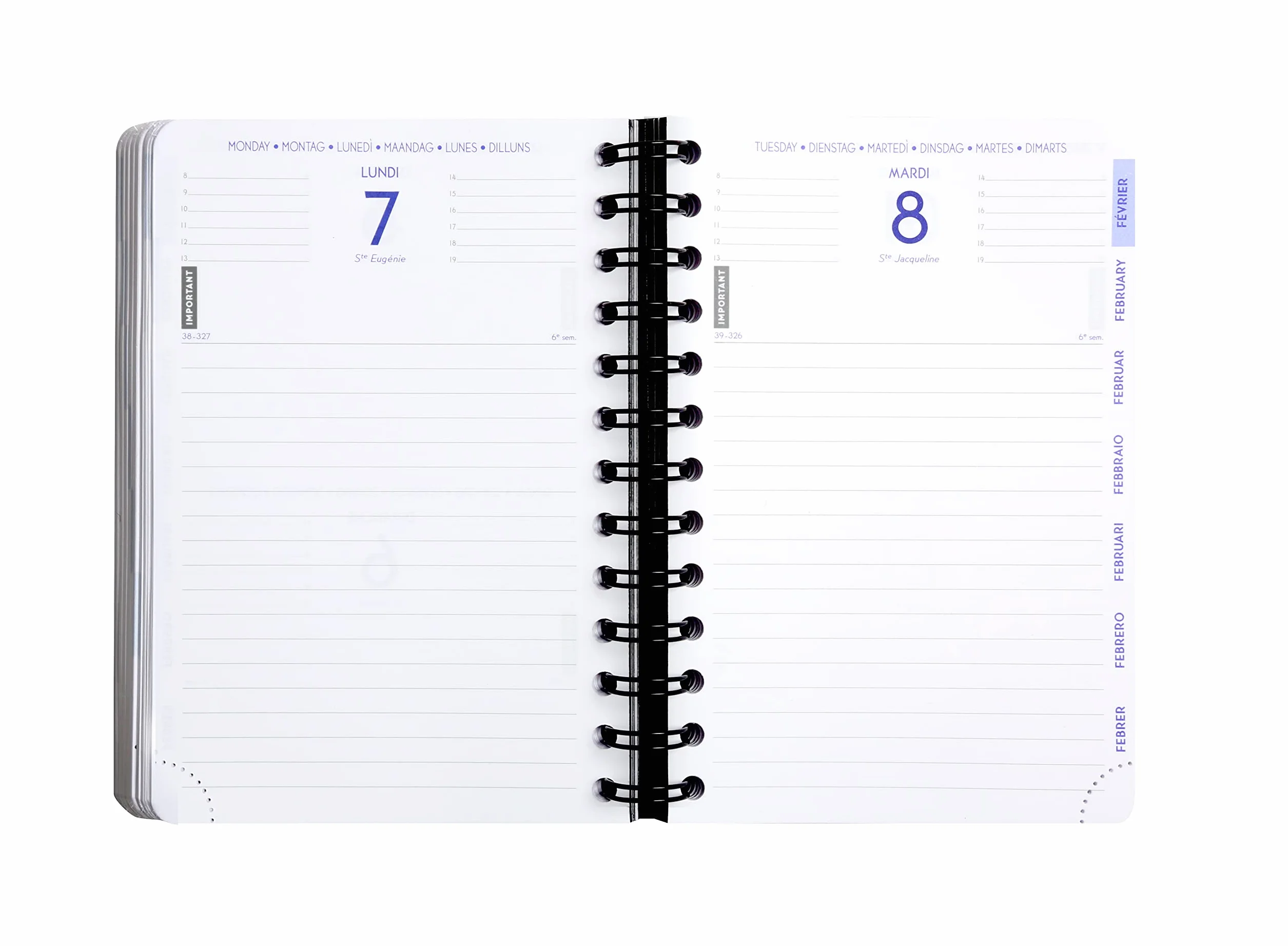 Exacompta Agenda Forum Linicolor 12 x 17 cm Journalier Août 2026 à juillet 2027