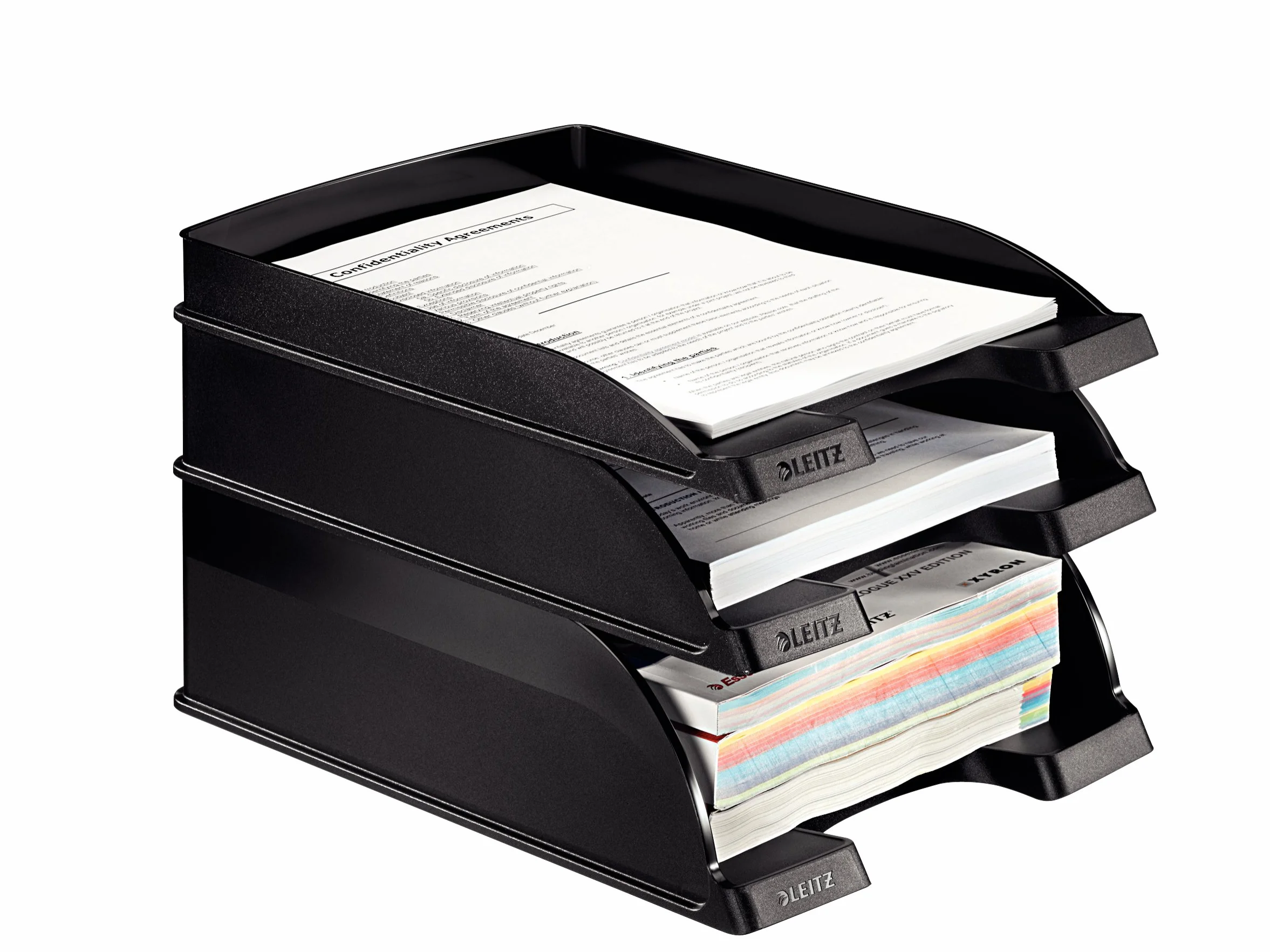 Leitz Corbeille à Courrier A4 Jumbo Noir Plus 103 mm