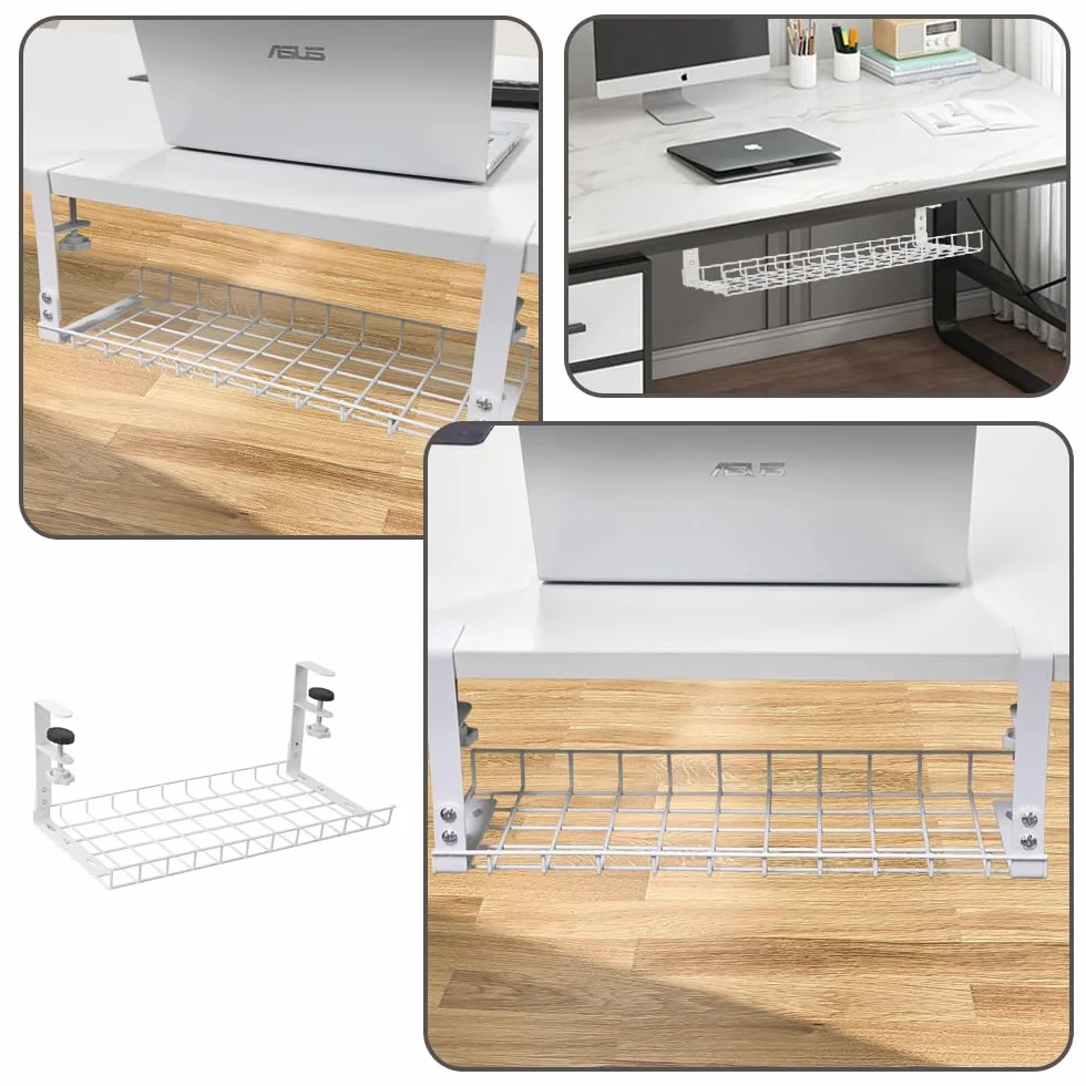 Tiroir de bureau avec rangement caché, étagère sous bureau clipser, pour cuisine salle de bain
