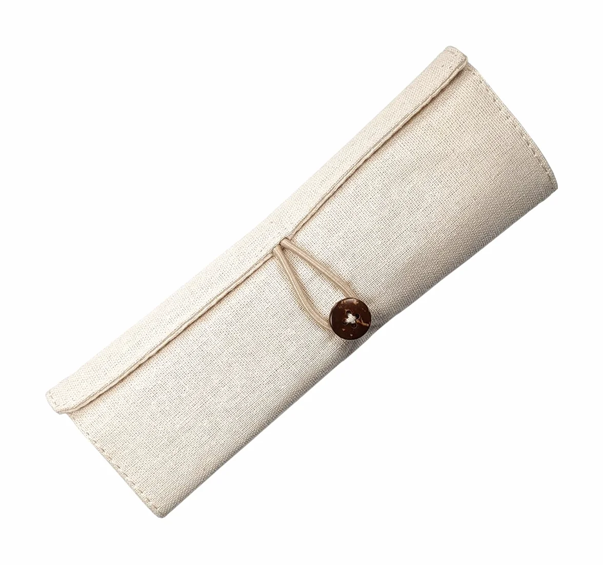 Set Écriture ECO Kit Étiquette Lin Carton Bambou Étui Enroulable Effacement Règle Crayon Stylo Temperamatite Caoutchouc Marqueur