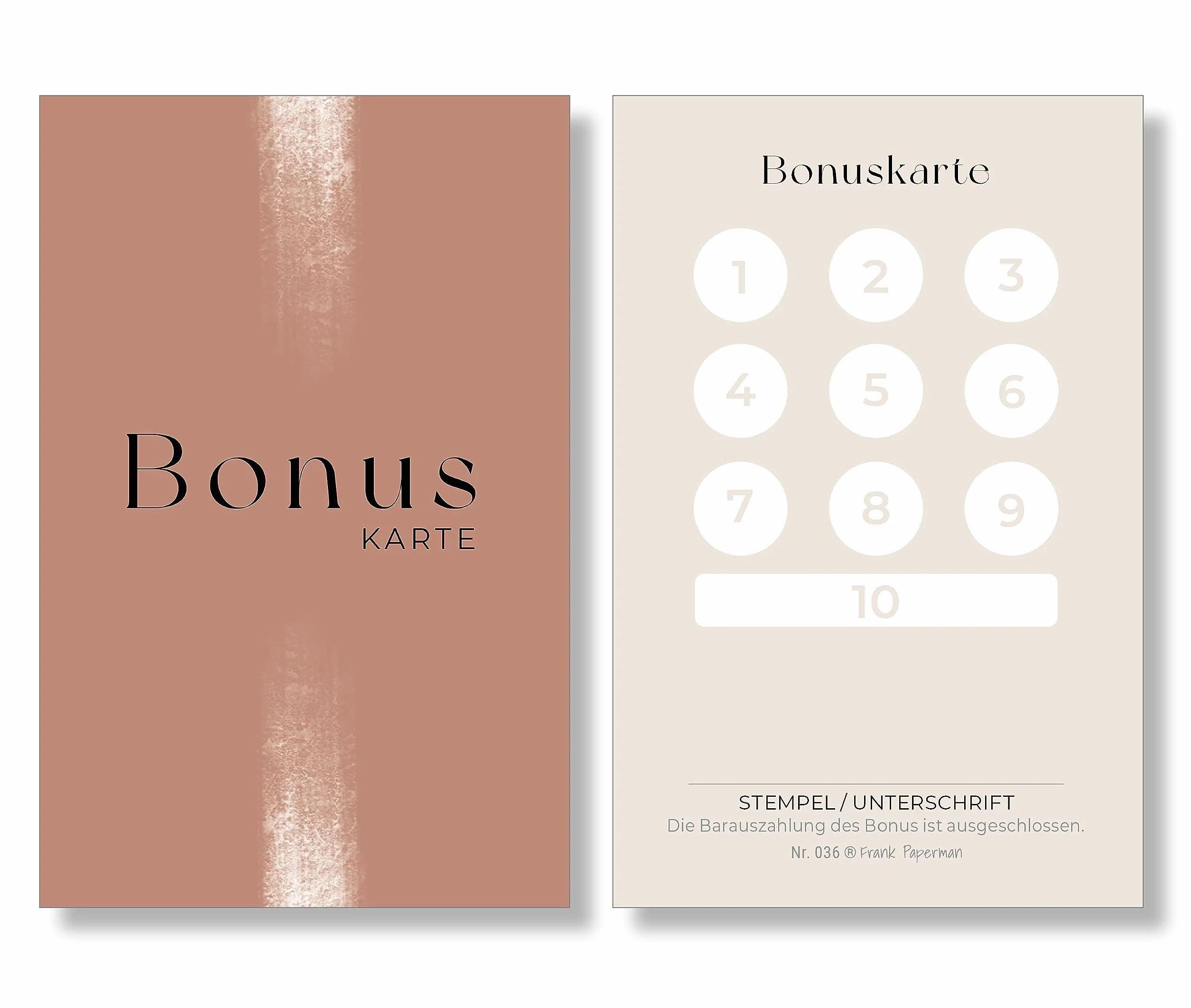 Lot de 125 cartes bonus fidélité pour salon beauté