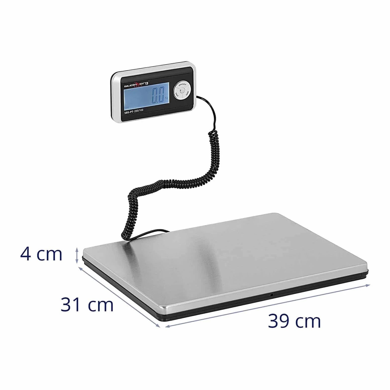 Steinberg Balance Professionnelle Pèse-colis Pèse Paquet SBS-PT-200/100 200kg/100g 31x38,5cm LCD