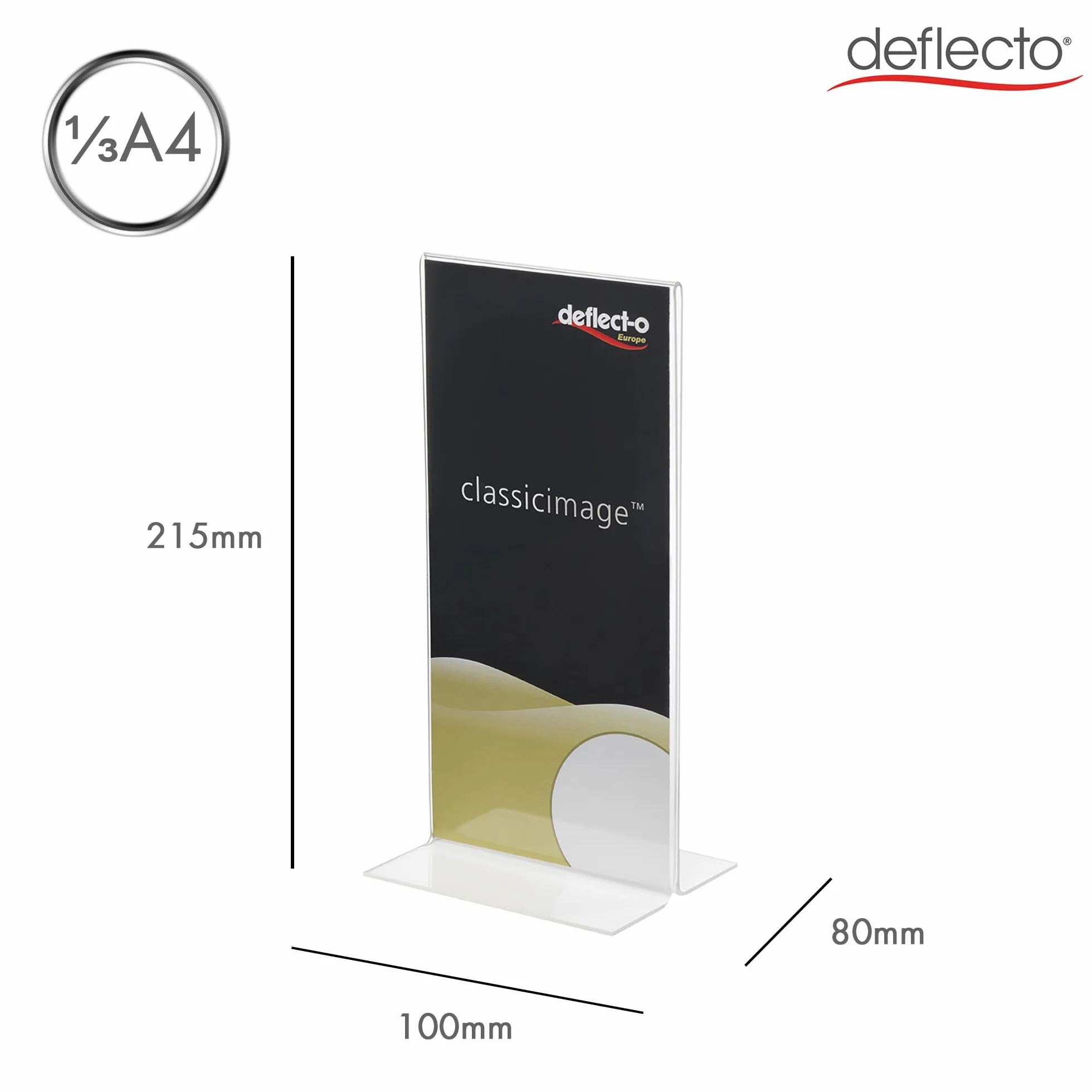 Deflecto Présentoir de bureau en T 1/3 A4