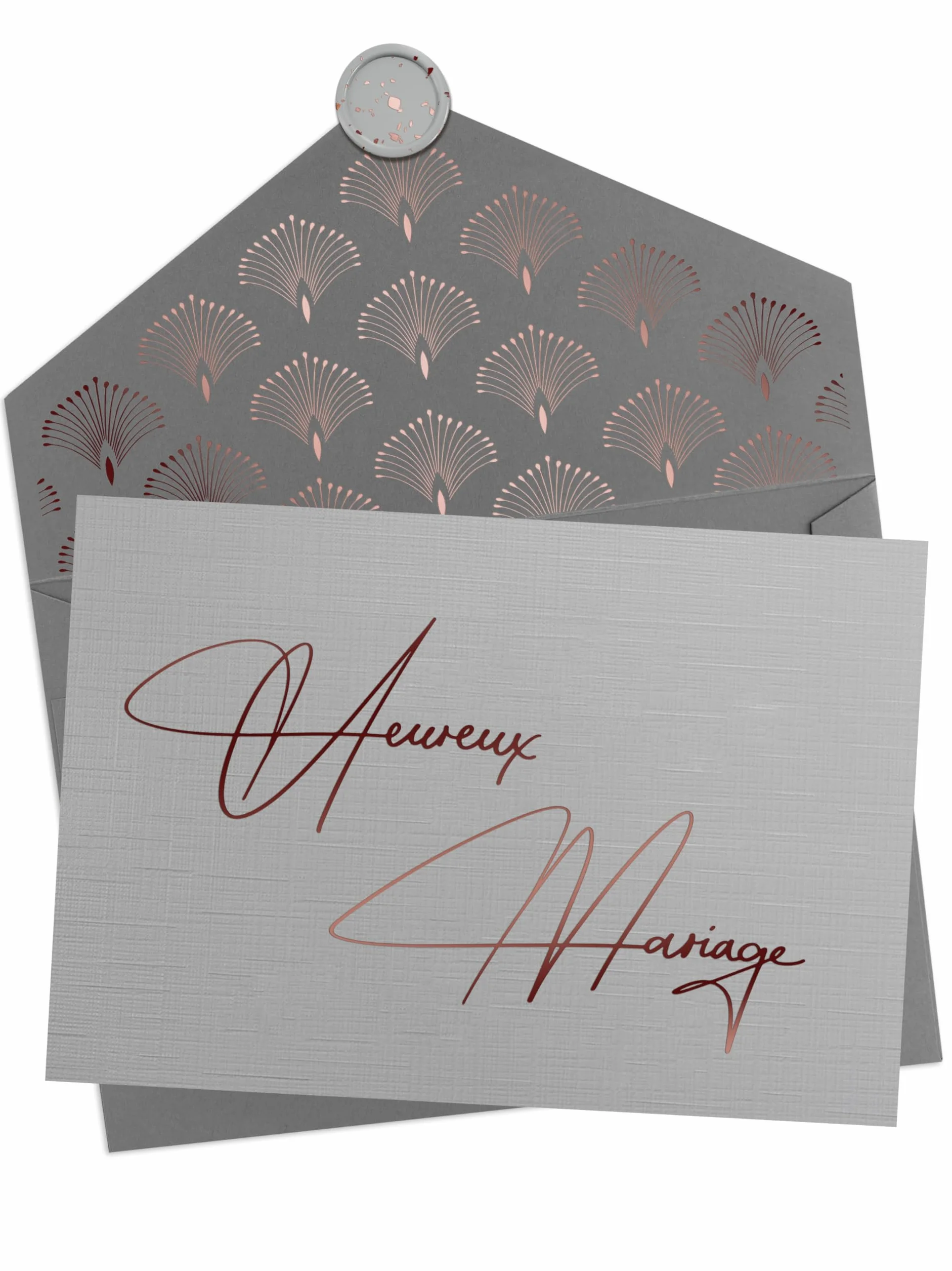 Carte de mariage originale avec enveloppe et sceau de cire - Joli Coon