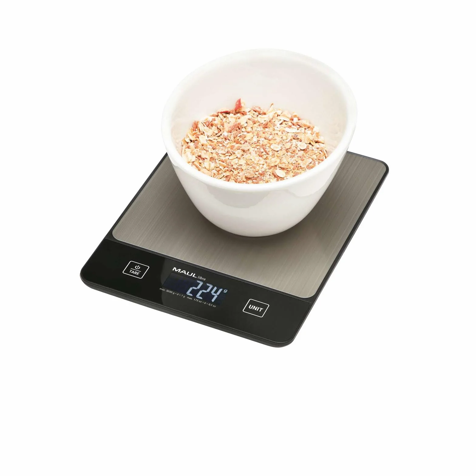 MAUL Balance lettres électronique écran LCD inox 5 kg 19,7 x 14,7 x 1,6 cm