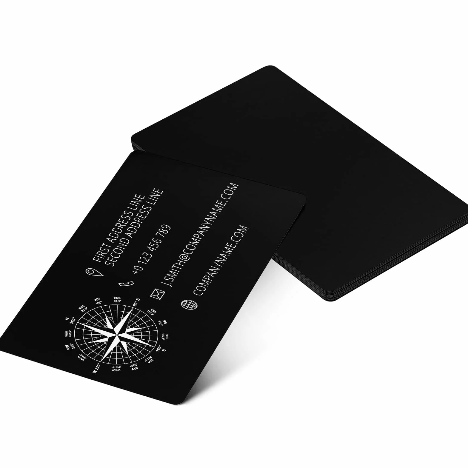 Cartes de Visite en Métal Vierge Alliage d'Aluminium 0,22mm 8,6 x 5,4cm Gravure Laser Noir