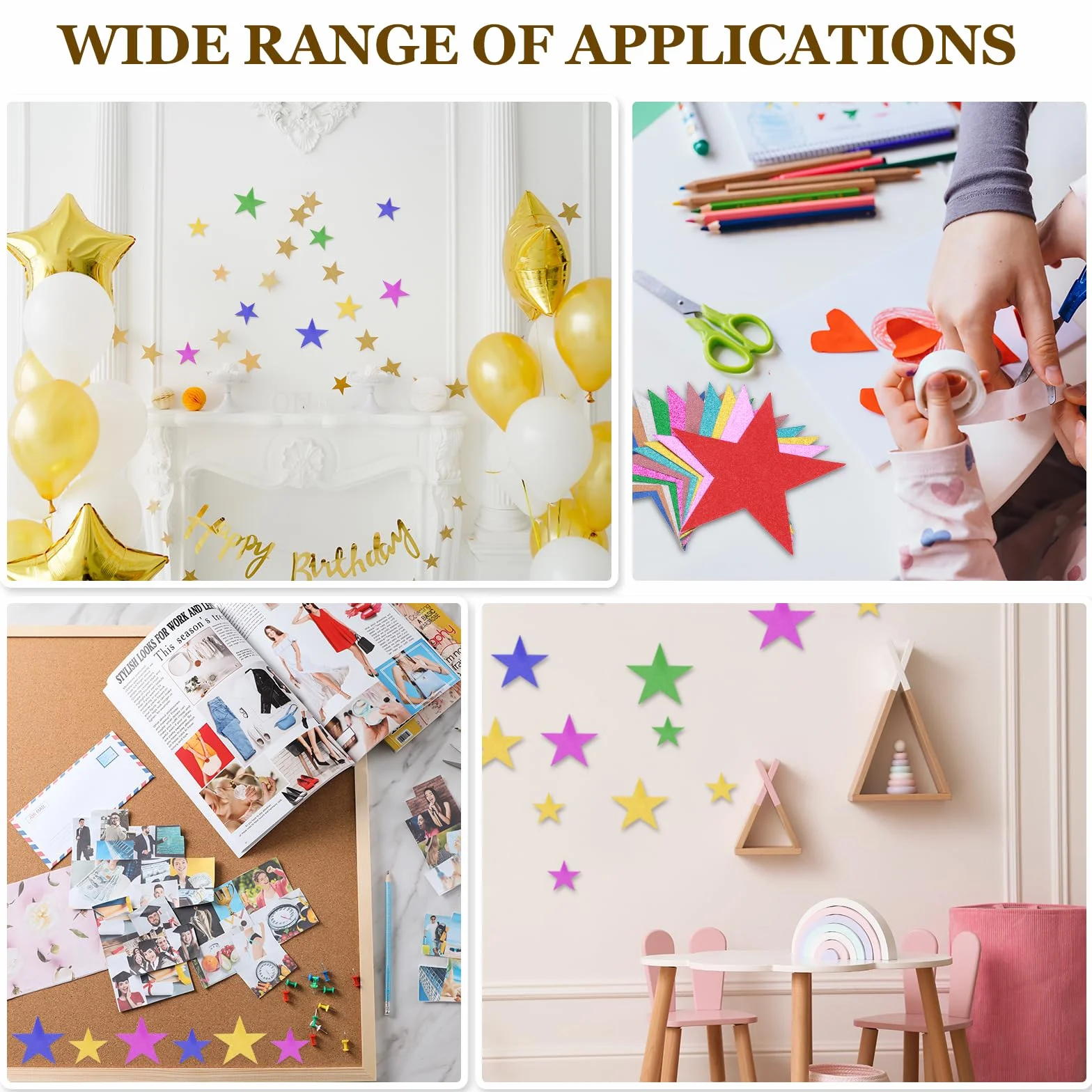 QUARKZMAN 50 Pcs Étoiles Pailletées 5 Pouces, Confettis Étoile Argenté pour Décoration Murale Fête