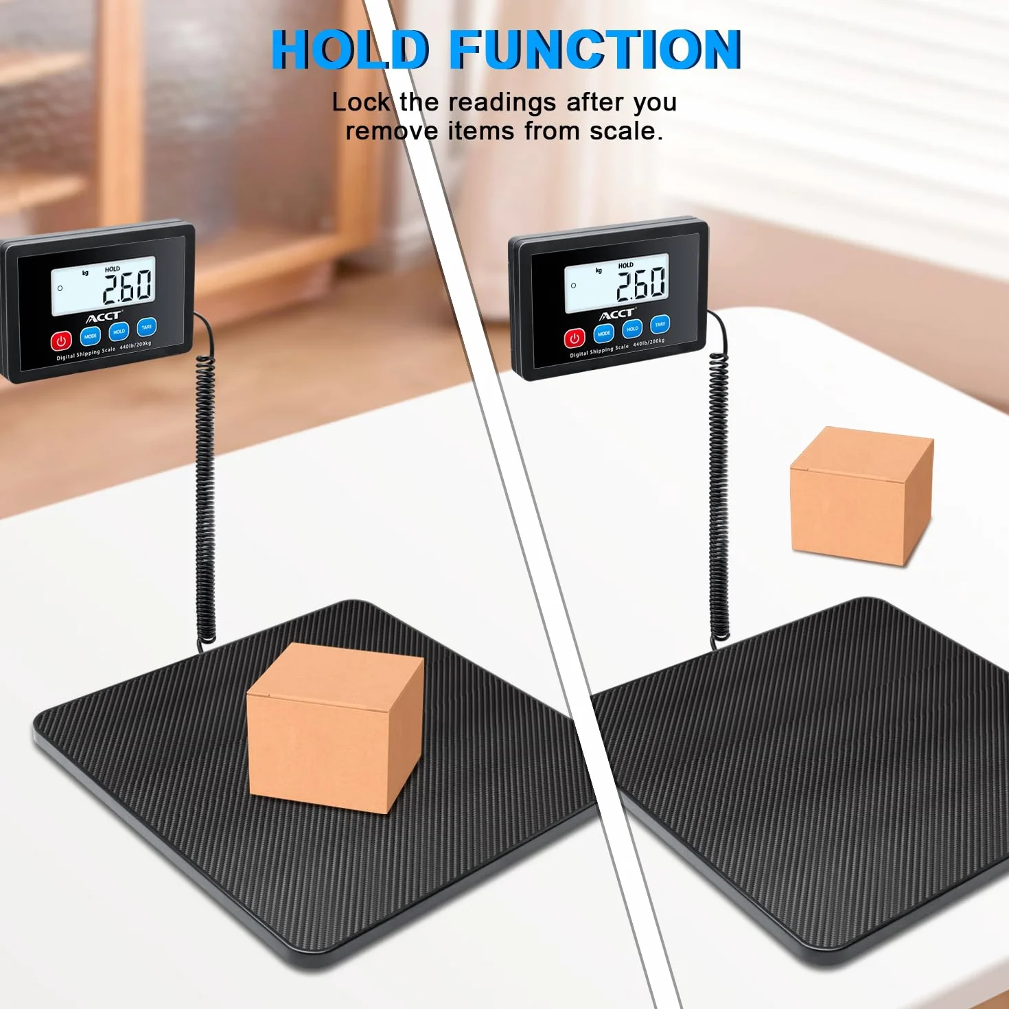 Balance postale numérique 440 lb avec fonction Hold/Tare, arrêt automatique