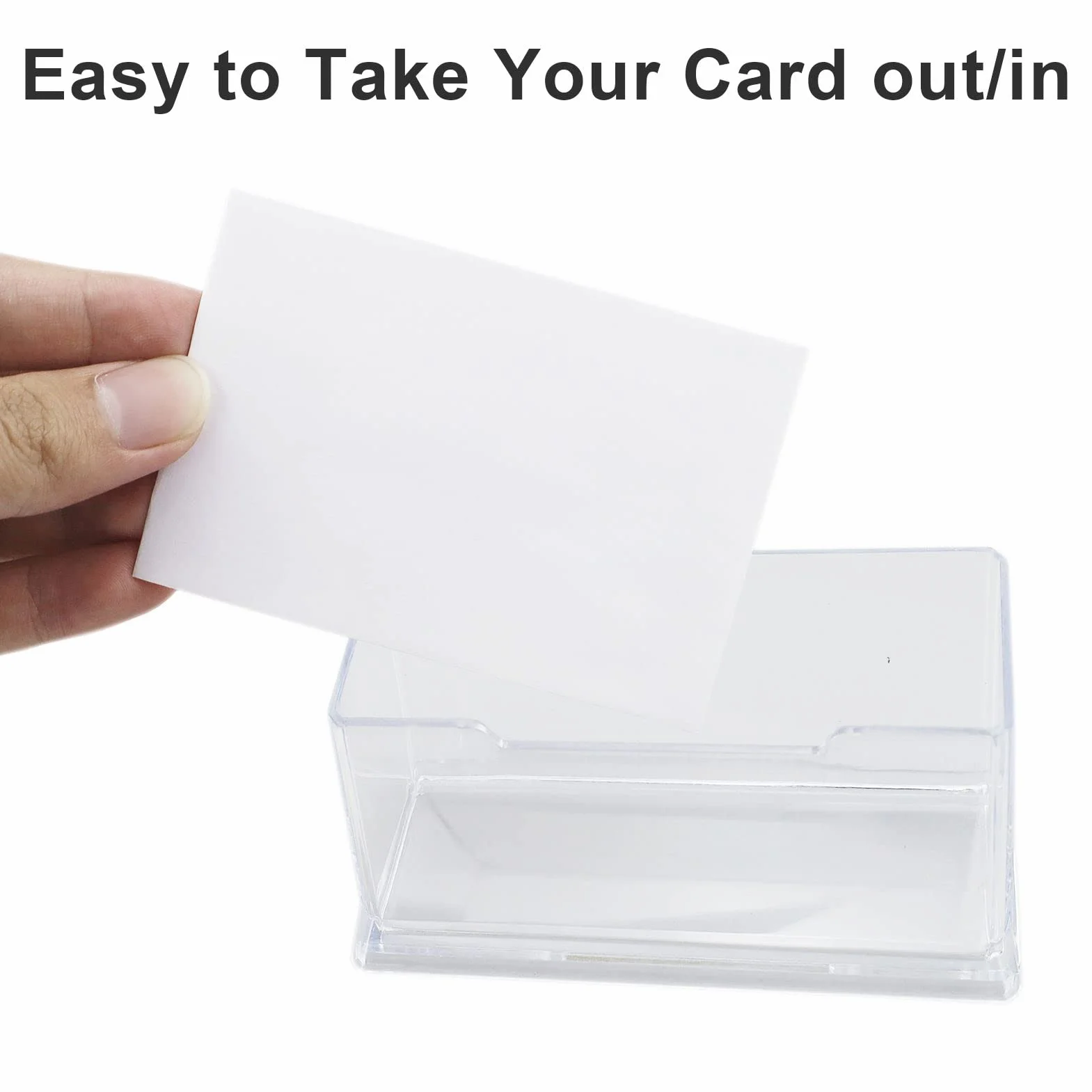 Porte-cartes de visite transparents acrylique lot de 3 pour bureau organisateur