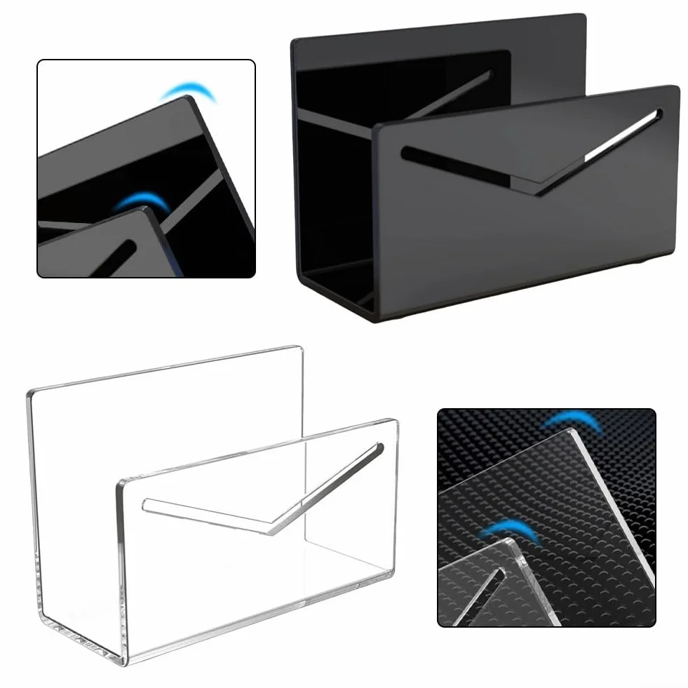 Organiseur de courrier acrylique transparent porte-lettres design compact