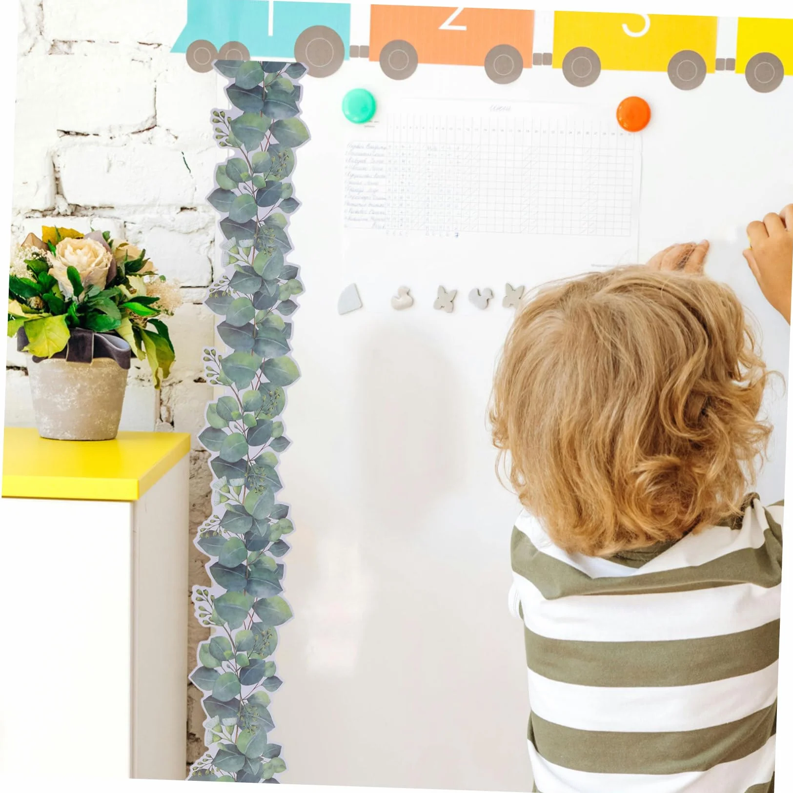Bordure Décorative Tableau Éucalyptus Autocollant Adhésif Mur Rouleau 1 Mètre Décoration Murale Naturelle