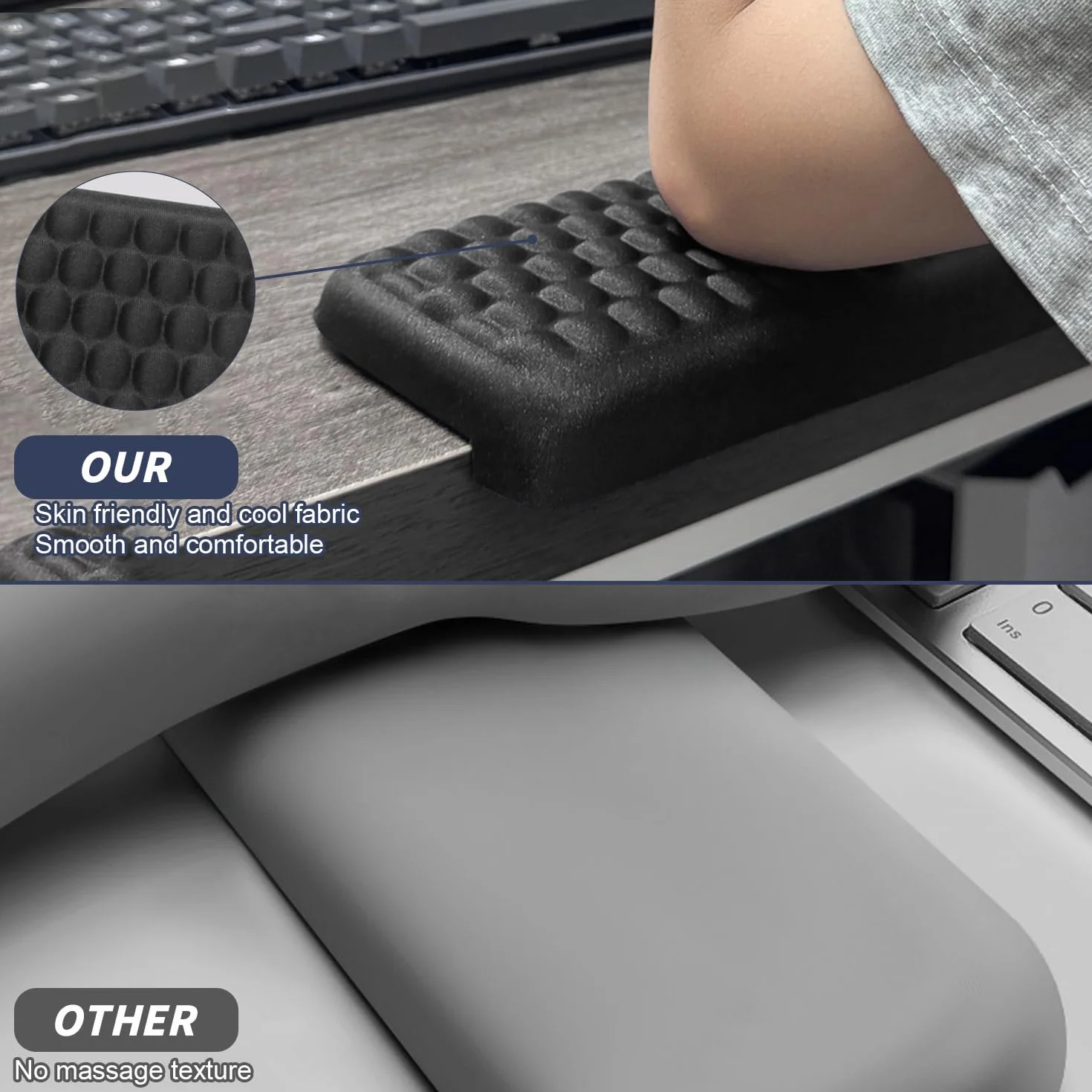 Lot de 2 Repose Coude Bureau Forme L, Repose Poignet Clavier Mousse Mémoire de Forme Antidérapant