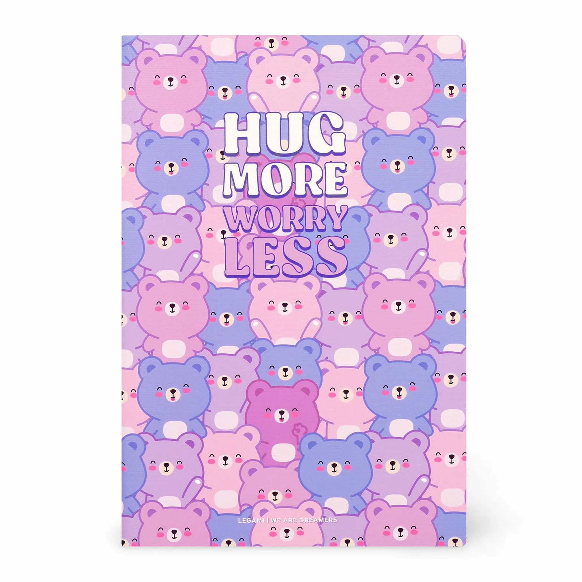 LEGAMI Cahier ligné 7 mm B5 Teddy Bear 100 pages Reliure Singer Stitch 18.5 x 24.8 cm