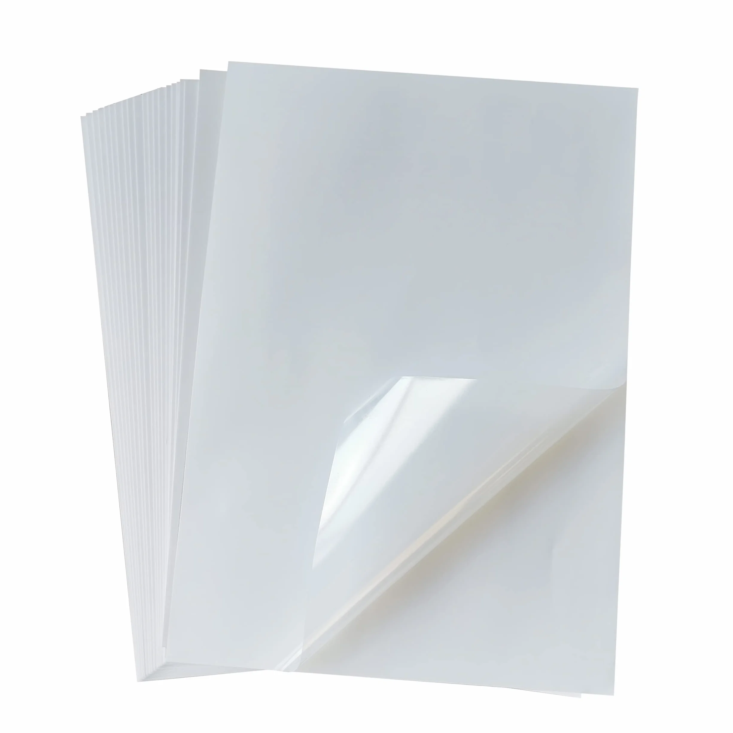 Papier autocollant vinyle translucent imprimable A4 21x29,7 cm semi-transparent étanche pour imprimante jet d'encre laser lot de 25 feuilles