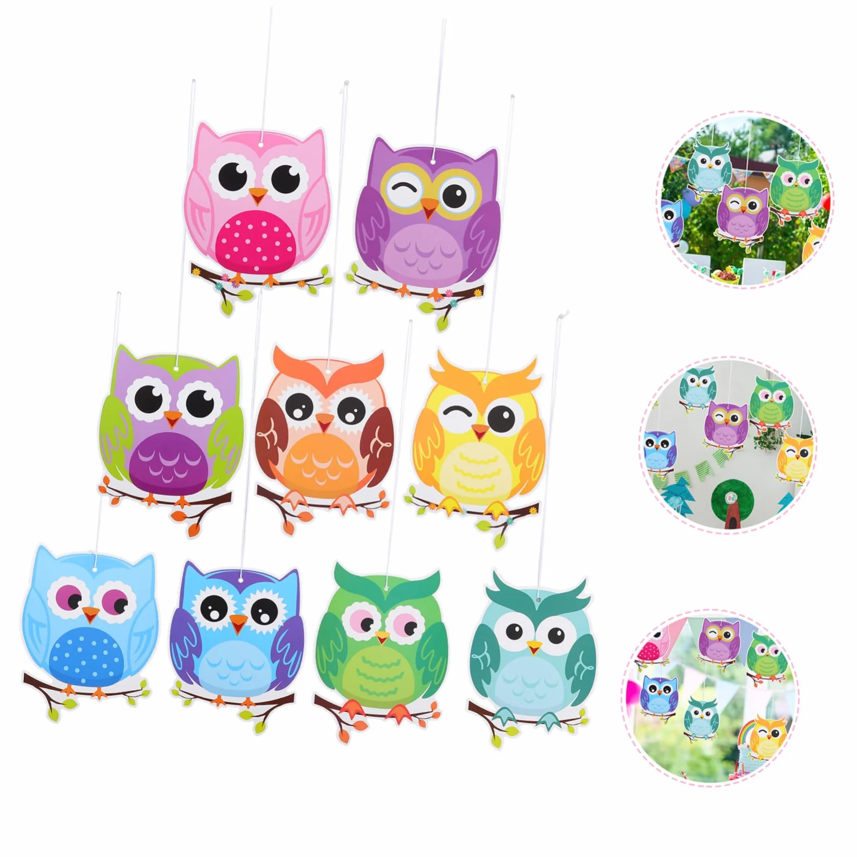 ORFOFE Décoration Rentrée Scolaire Hibou Suspendue en Papier et Corde Coton