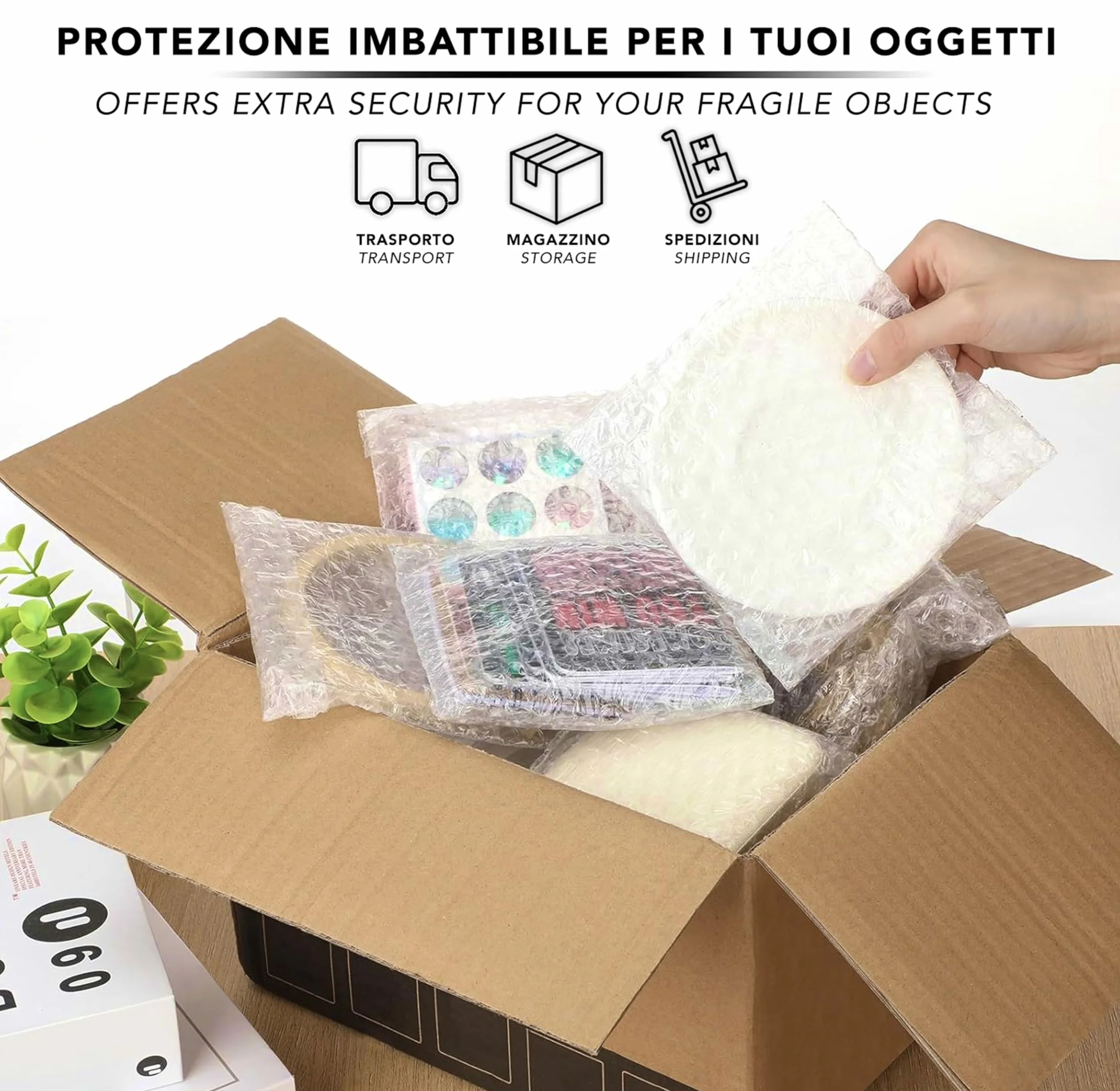 IPEA Rouleau Papier Film à Bulles 20 Mètres x 30 cm 55 g/m² pour Emballage et Protection