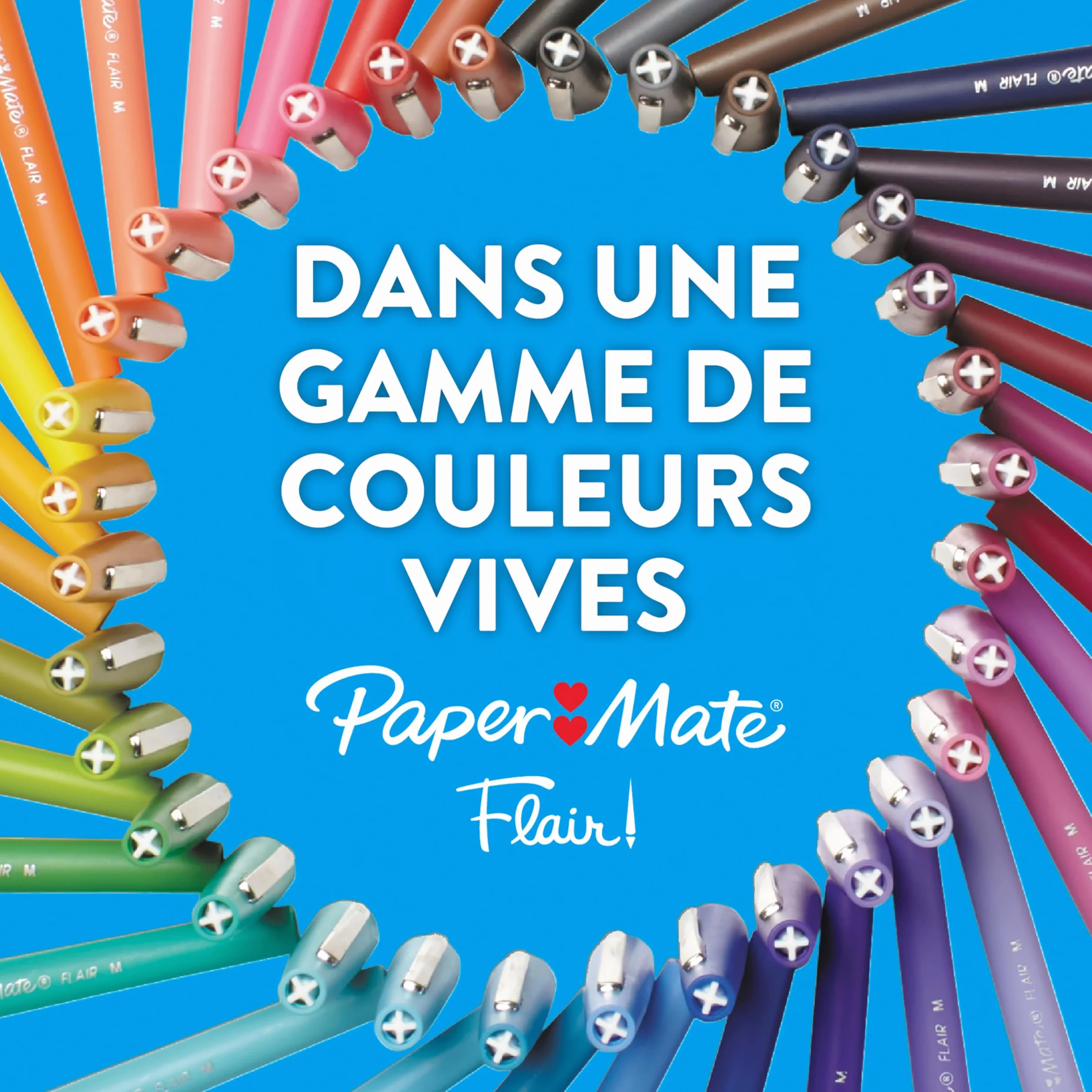Paper Mate Flair Stylos feutres pointe moyenne 0,7 mm Lot de 12 Couleurs Candy Pop