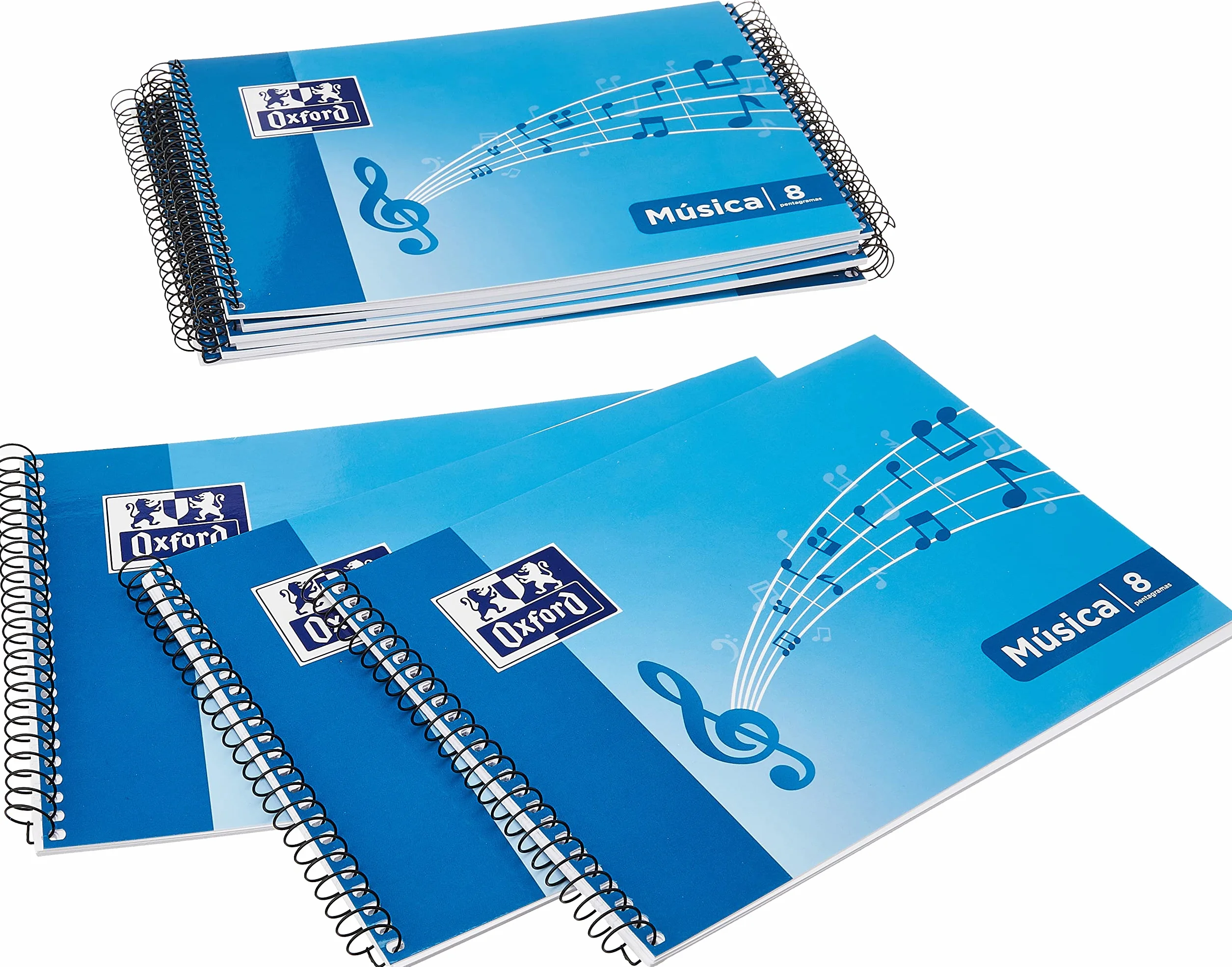 Oxford Lot de 10 cahiers de musique spirales 4o