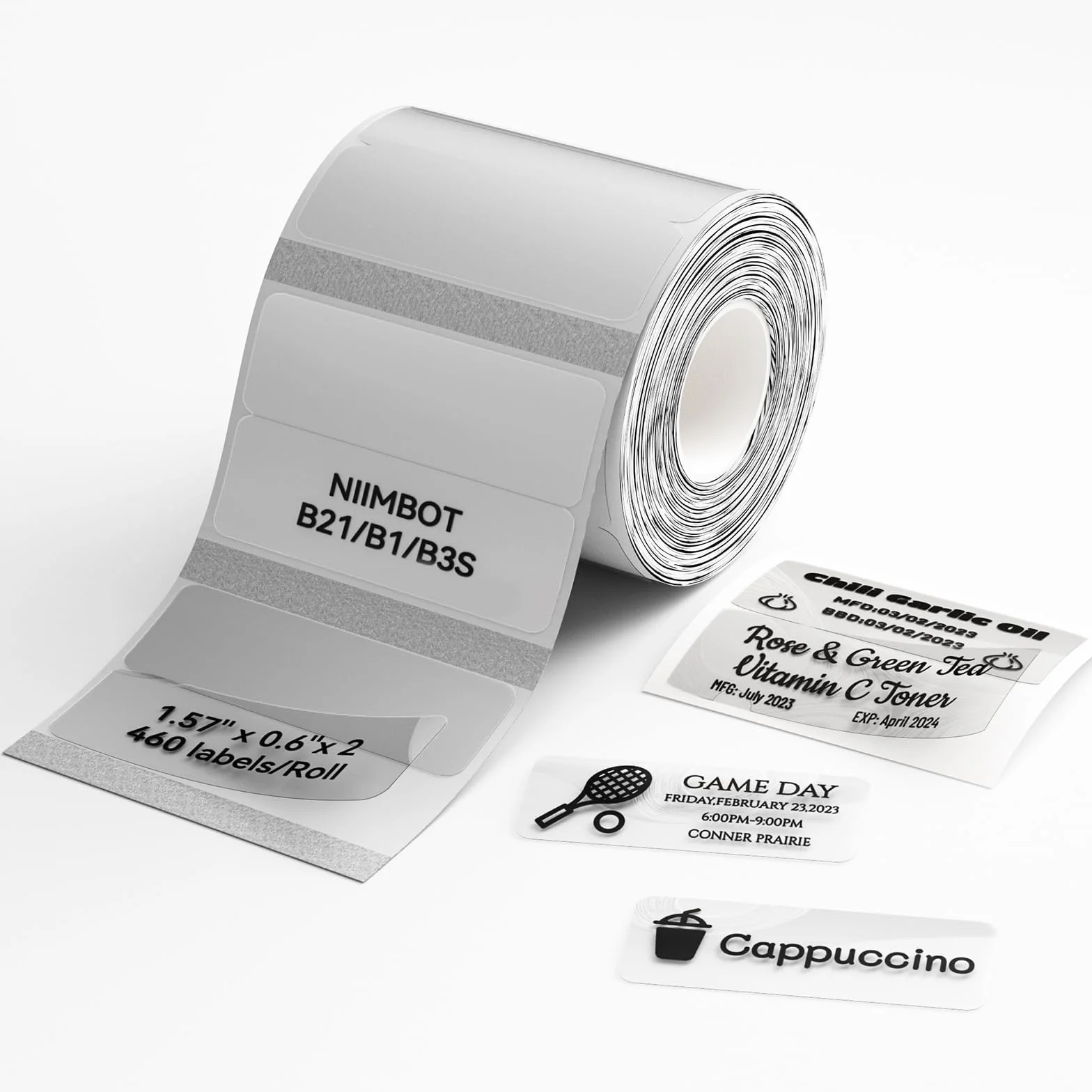 NIIMBOT Clair Étiquettes autocollantes imperméables 40x15mm pour étiqueteuse B1/B21/B3S