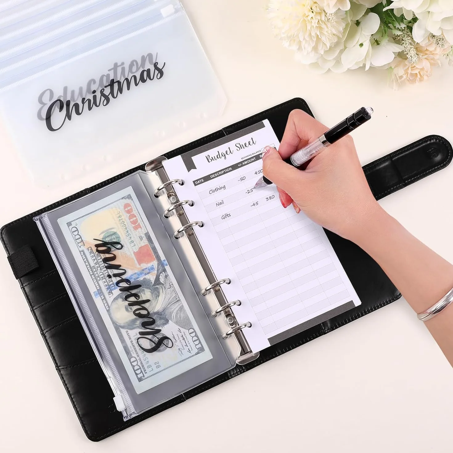 SKYDUE Enveloppe Budget A6 Classeur Budget Planner 12 Challenges Budgétaires Carnet Pochette Gérer Budget