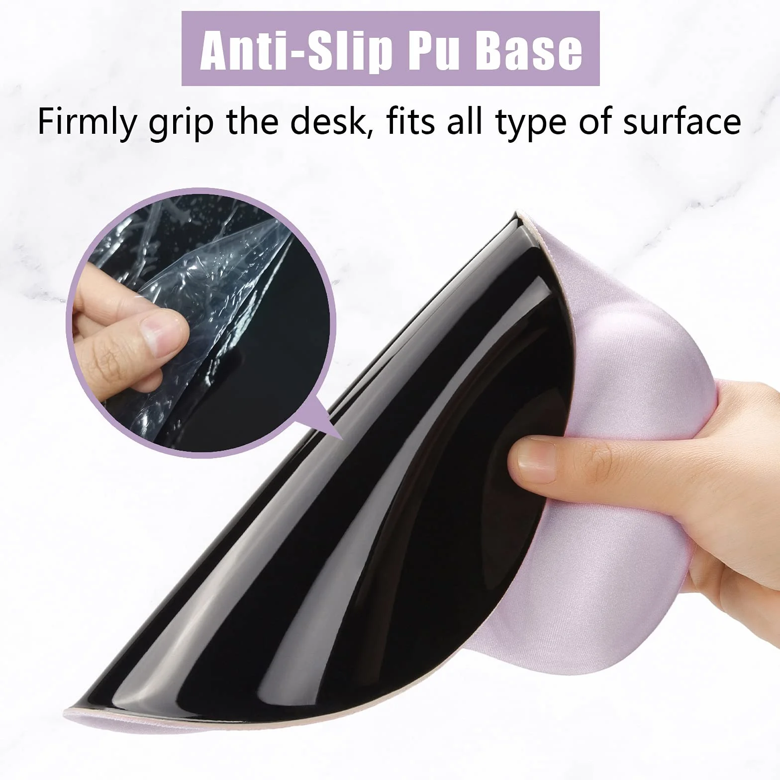 Tapis de Souris Ergonomique Gamer avec Repose Poignet en Gel, Portable, Violet Vanille