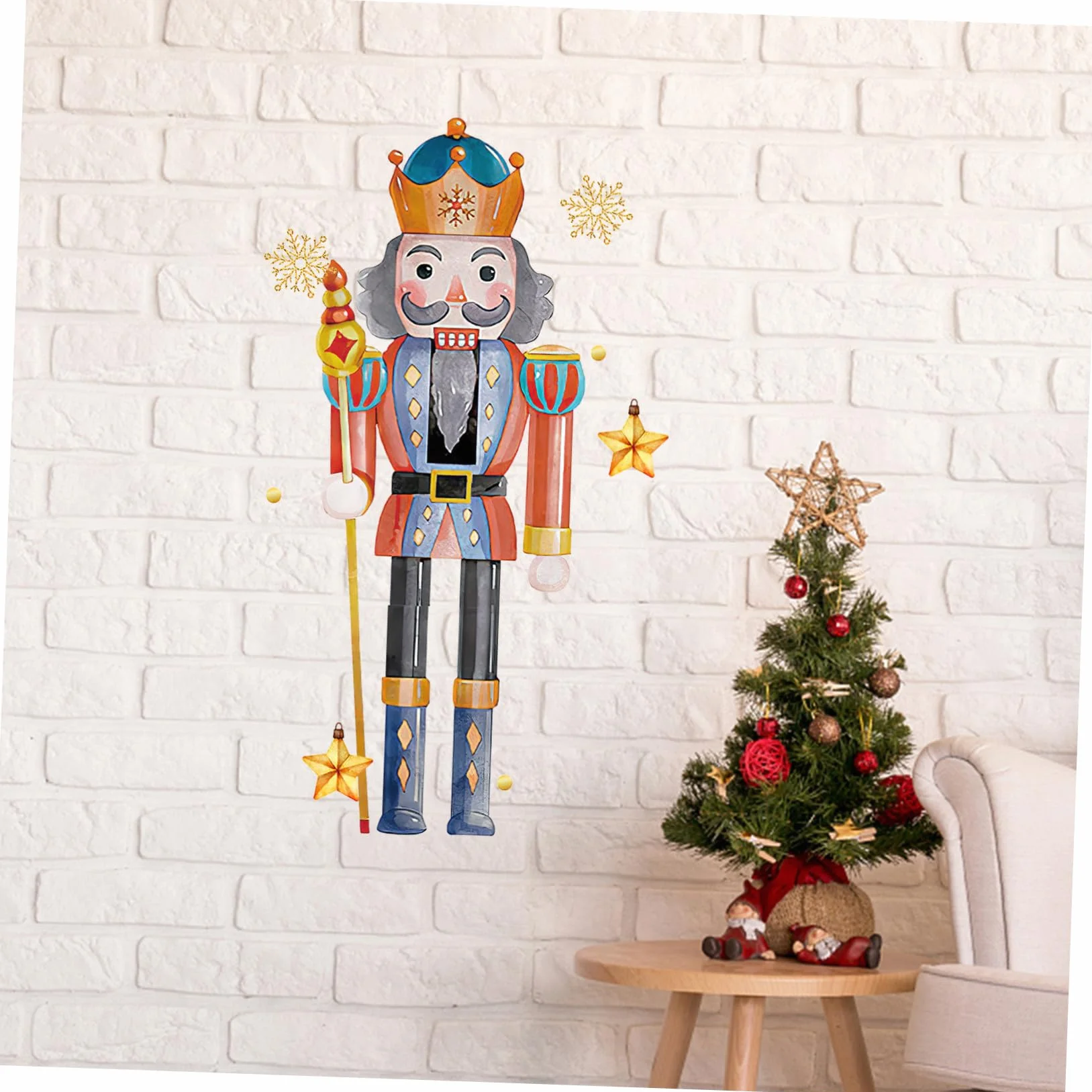 Décorations Murales Noël Casse-noisette Stickers Fenêtre Porte Faciles à Poser