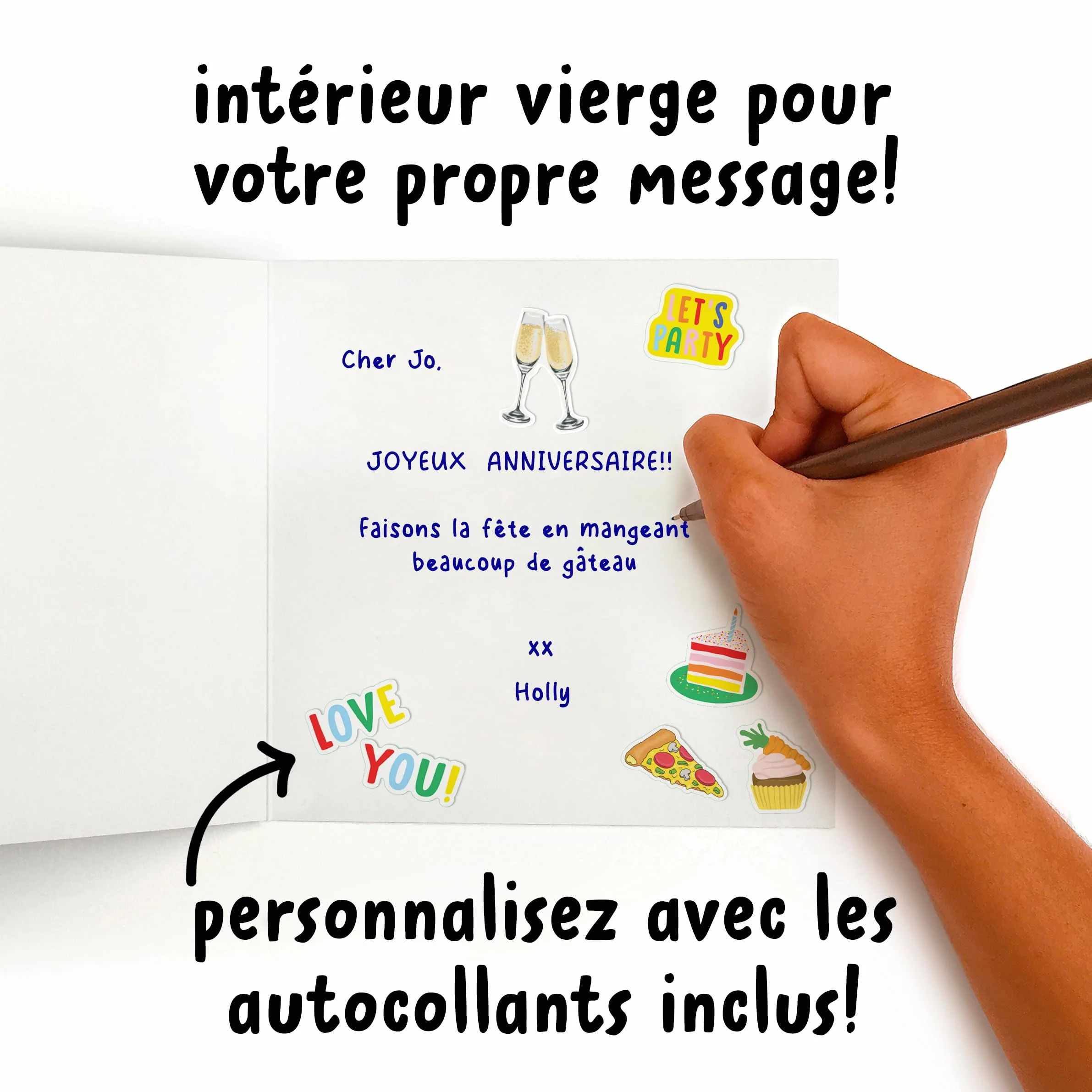 Carte Fête des Mères – Être ta fille est déjà un cadeau – Carte humoristique design typographie moderne avec autocollants