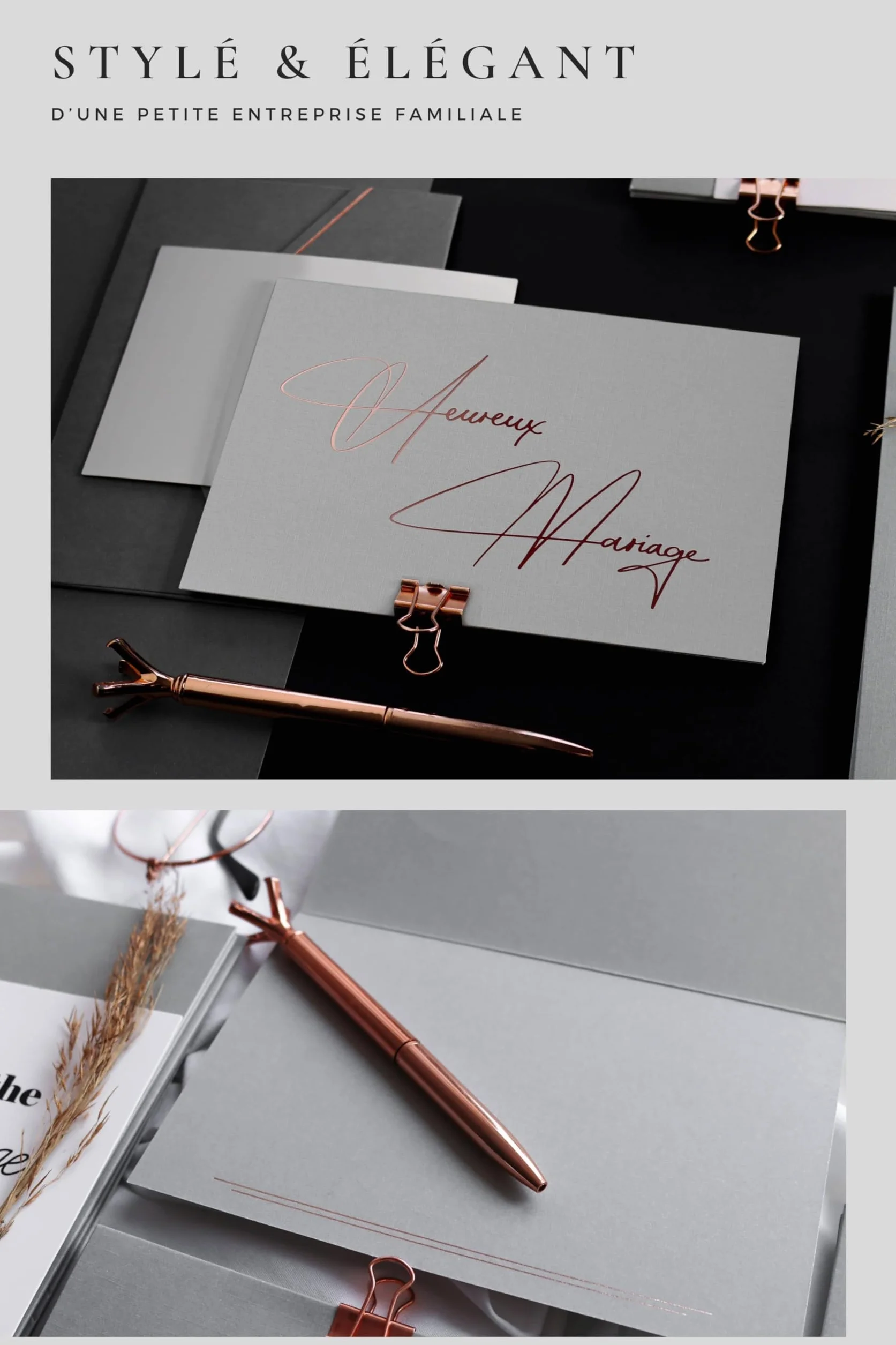 Carte de mariage originale avec enveloppe et sceau de cire - Joli Coon