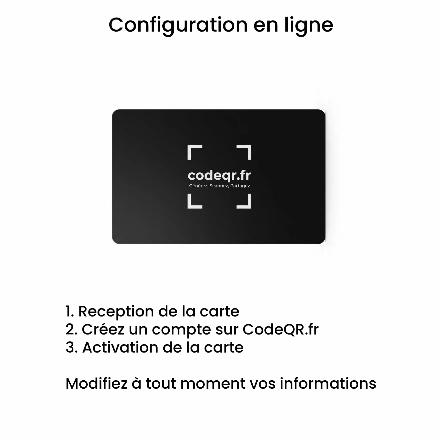 Carte de visite numérique PVC QR Code sans contact compatible smartphones paramétrable en ligne