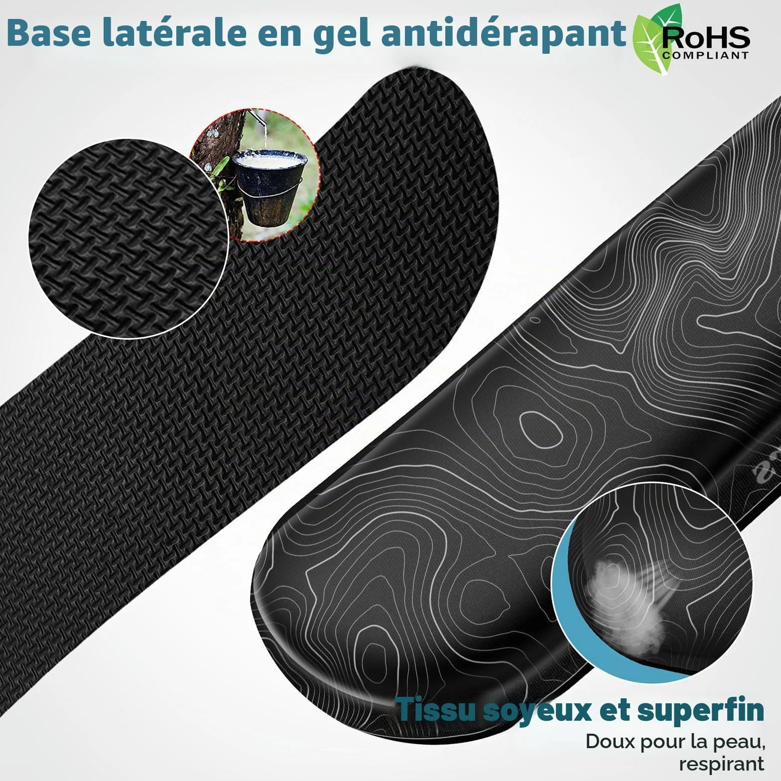 Gimars Repose Poignet Clavier Ergonomique Mousse à Mémoire Support Tapis Base Antidérapant PU Bureau Gamer