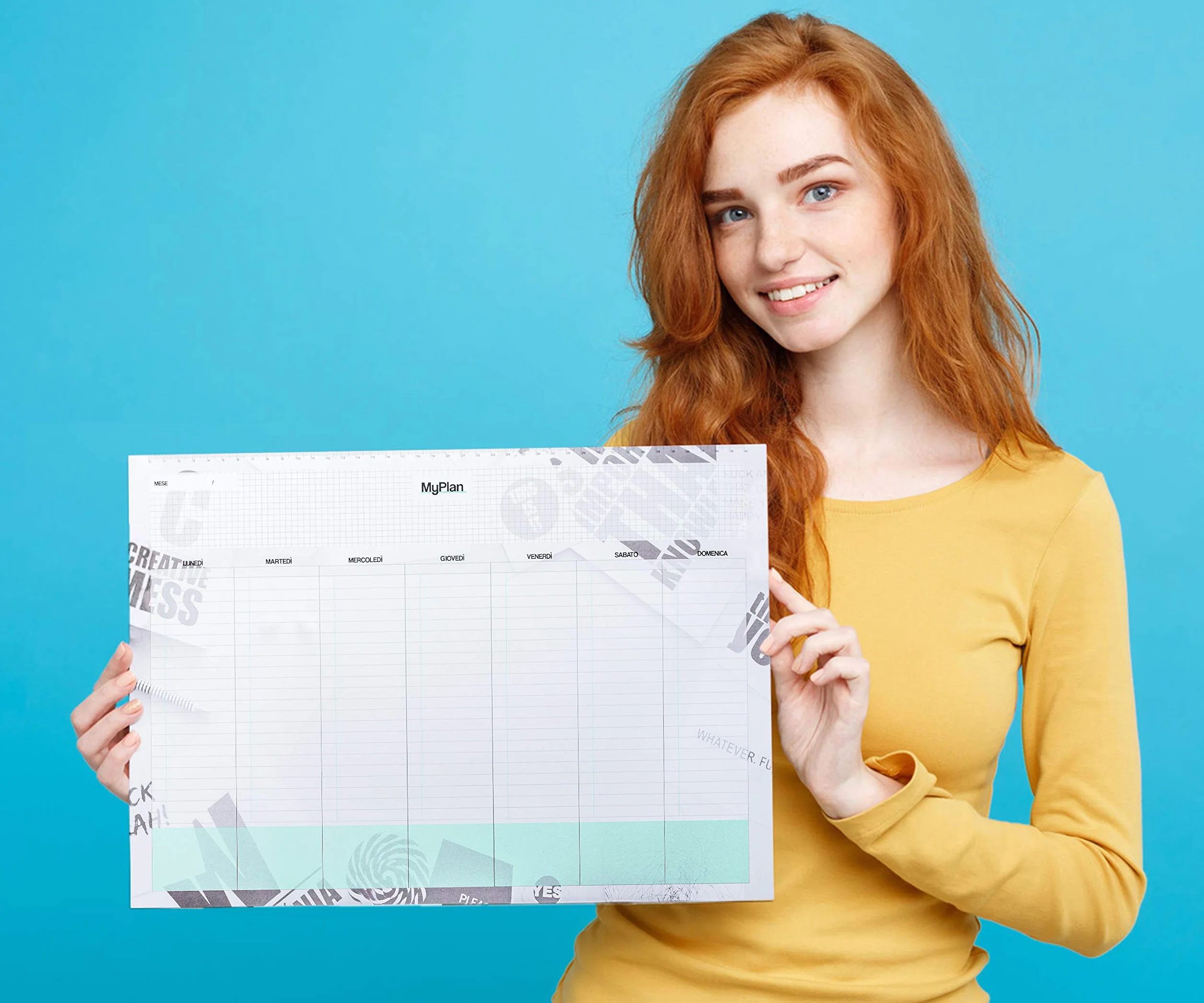 Planning hebdomadaire de table 2026 A3 43x30 cm – Calendrier perpétuel budget planificateur italien
