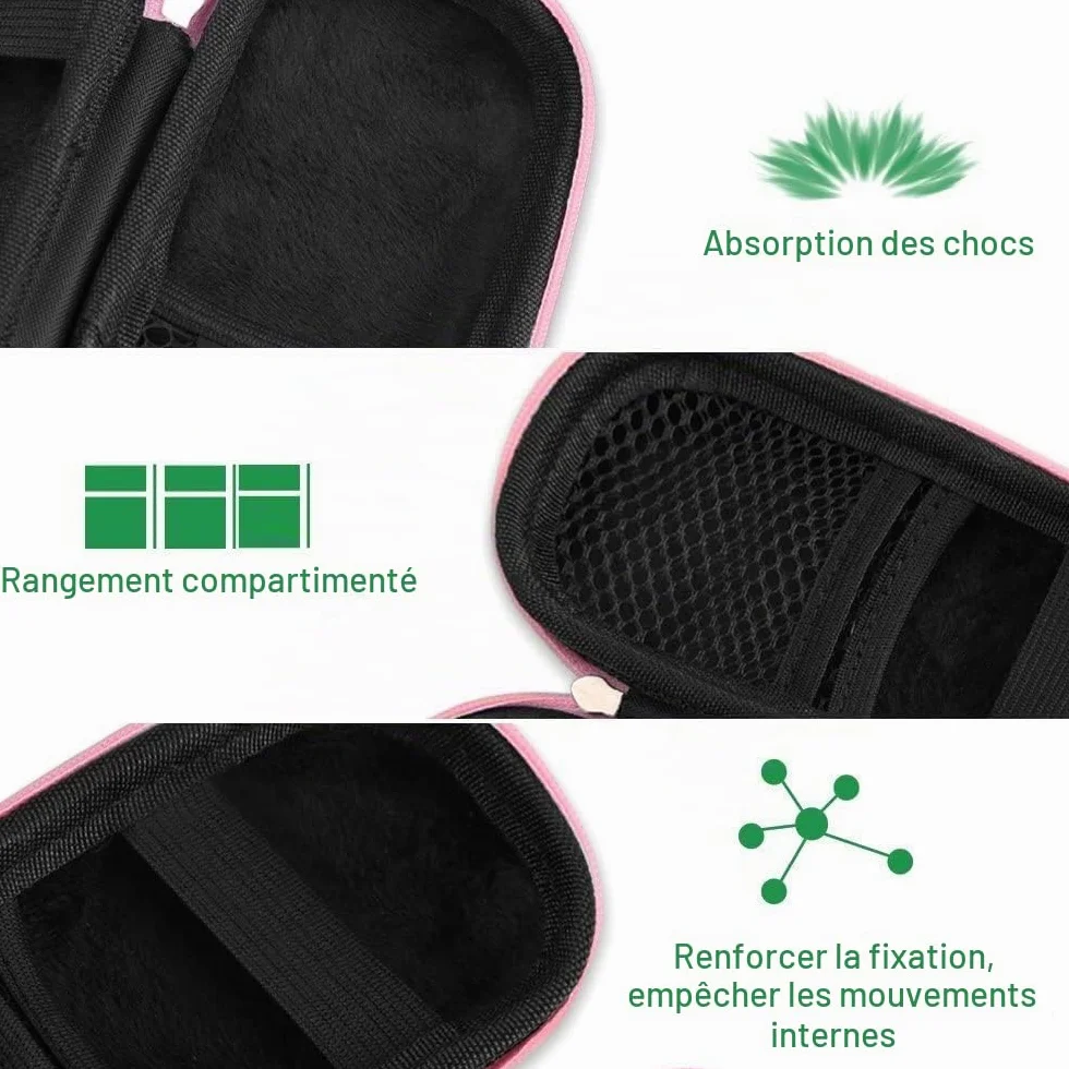 AGPTEK Etui Rigide EVA pour Dictaphone Numérique MP3, Housse Anti-Choc Etanche 2.4 Pouces Rose