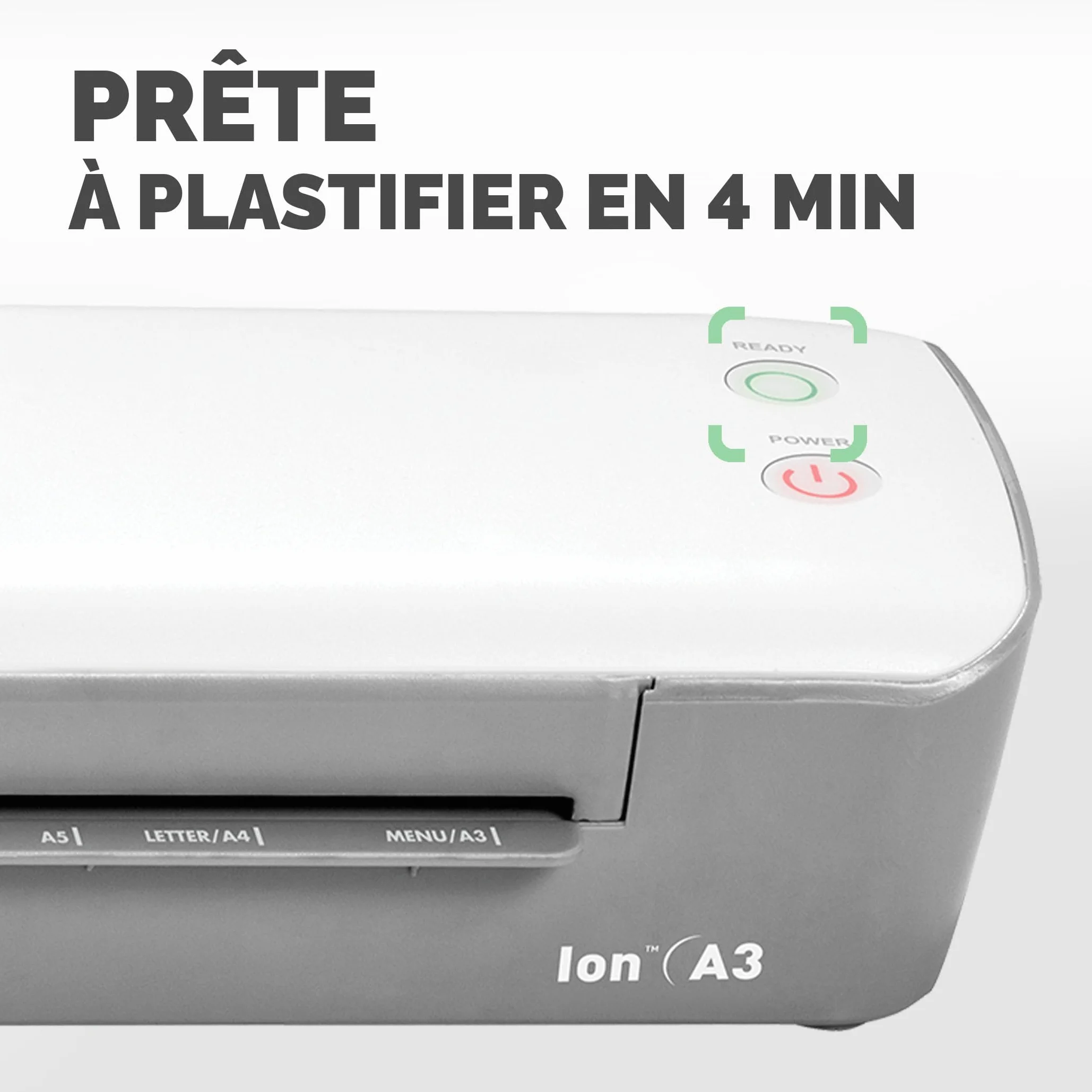 Fellowes Plastifieuse Ion A3 80-125 microns 30 cm/min temps de chauffe 4 minutes avec 10 pochettes