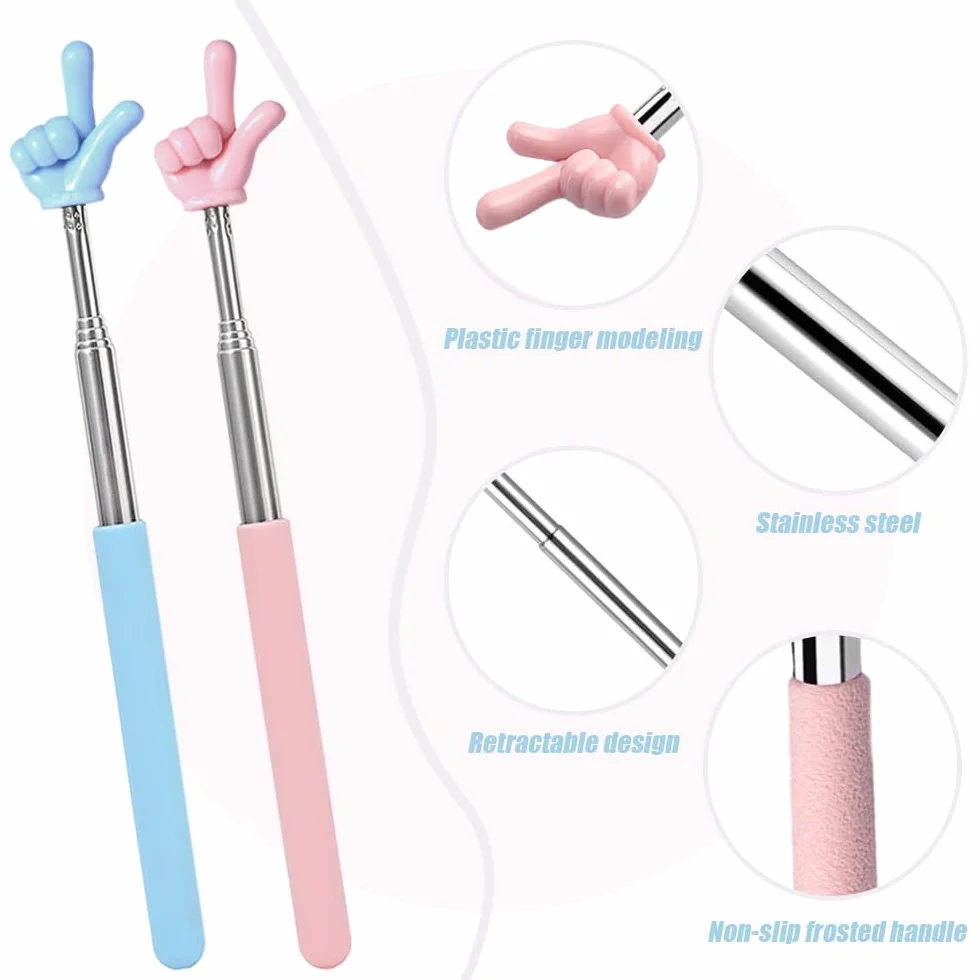 Pointeur Télescopique 4 Pièces pour Enseignants, Bâton Extensible Rétractable pour Doigt