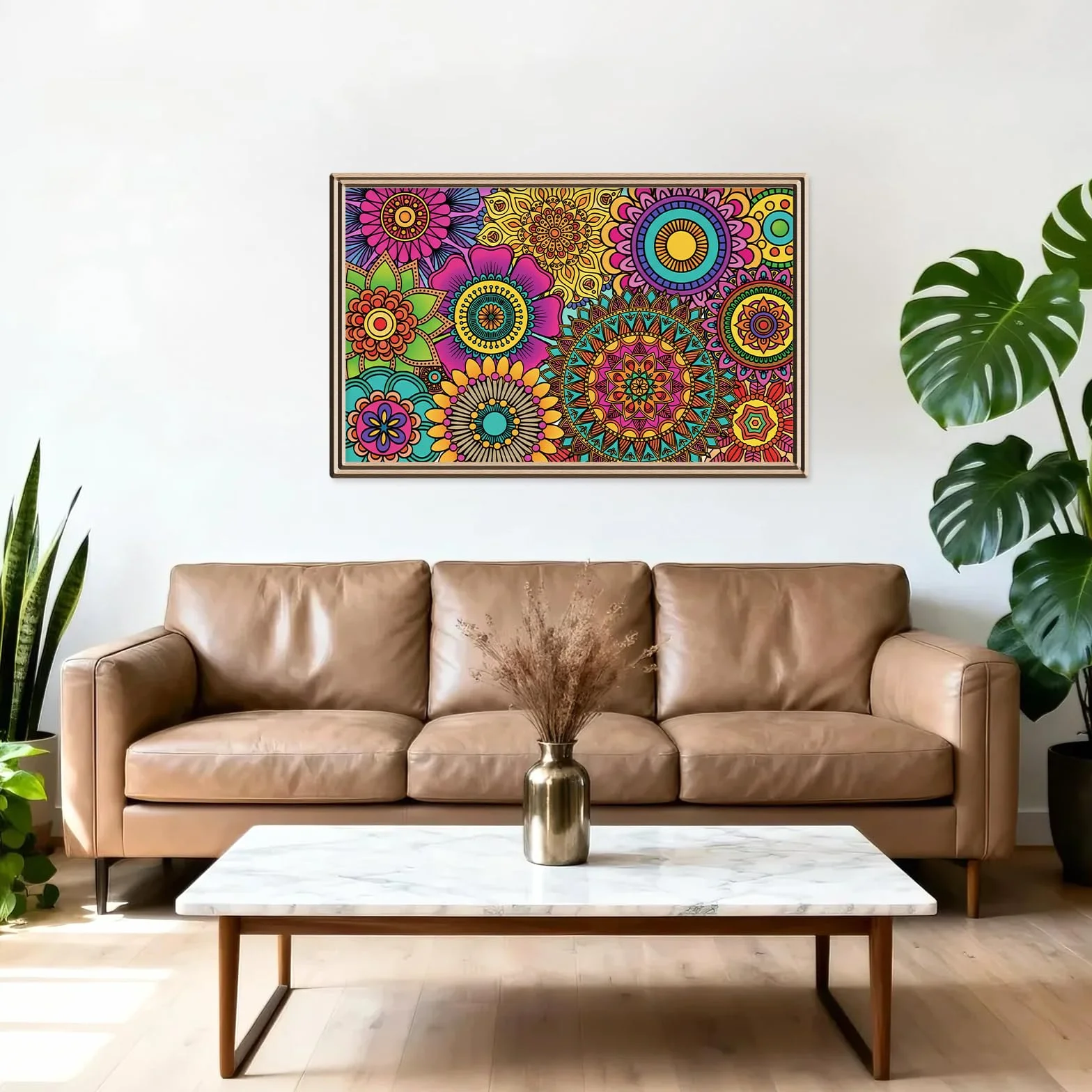 Affiches de Coloriage Géantes Mandala 100x60cm pour Enfants Adultes Adolescents