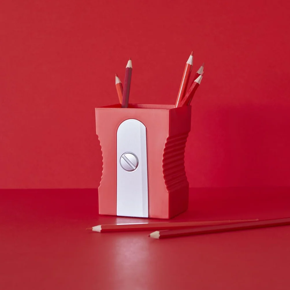 Balvi Pot à Crayons Taille-crayon Rouge Bureau Original