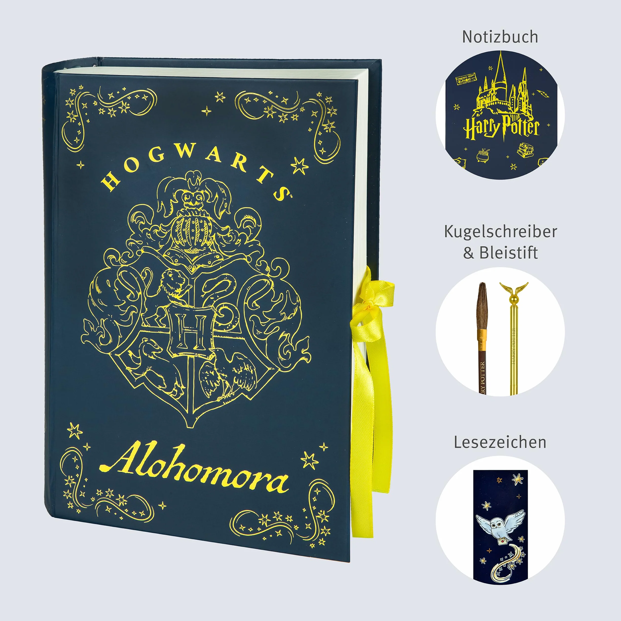 Coffret Cadeau Harry Potter 5 pièces – Carnet, Baguette, Stylo, Crayon, Marque-Page