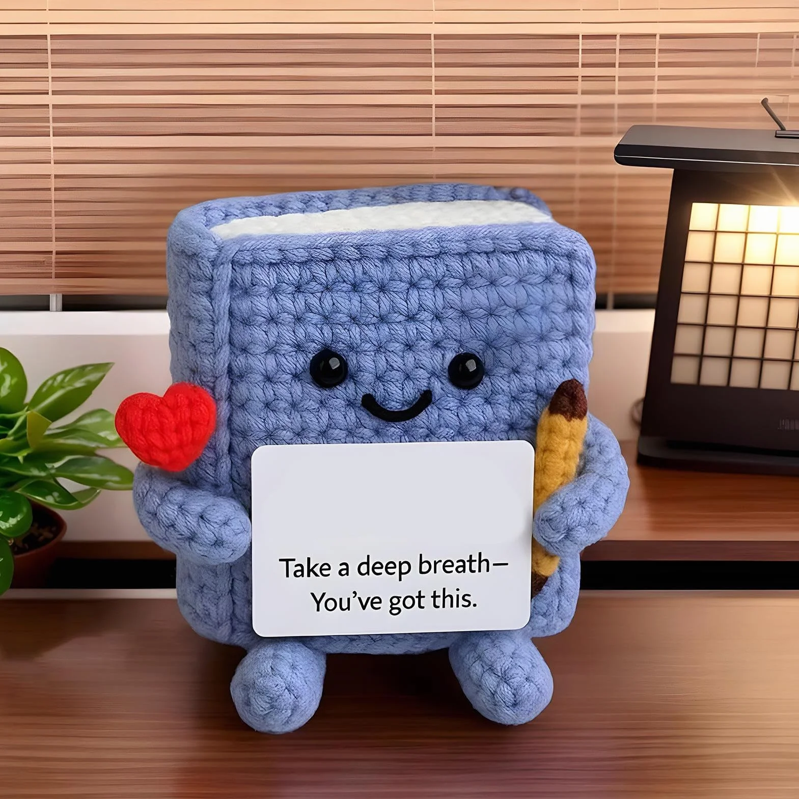 Huxibai Crochet motivant - Petit livre à crochet positif, décoration amusante pour bureau, cadeau d'anniversaire