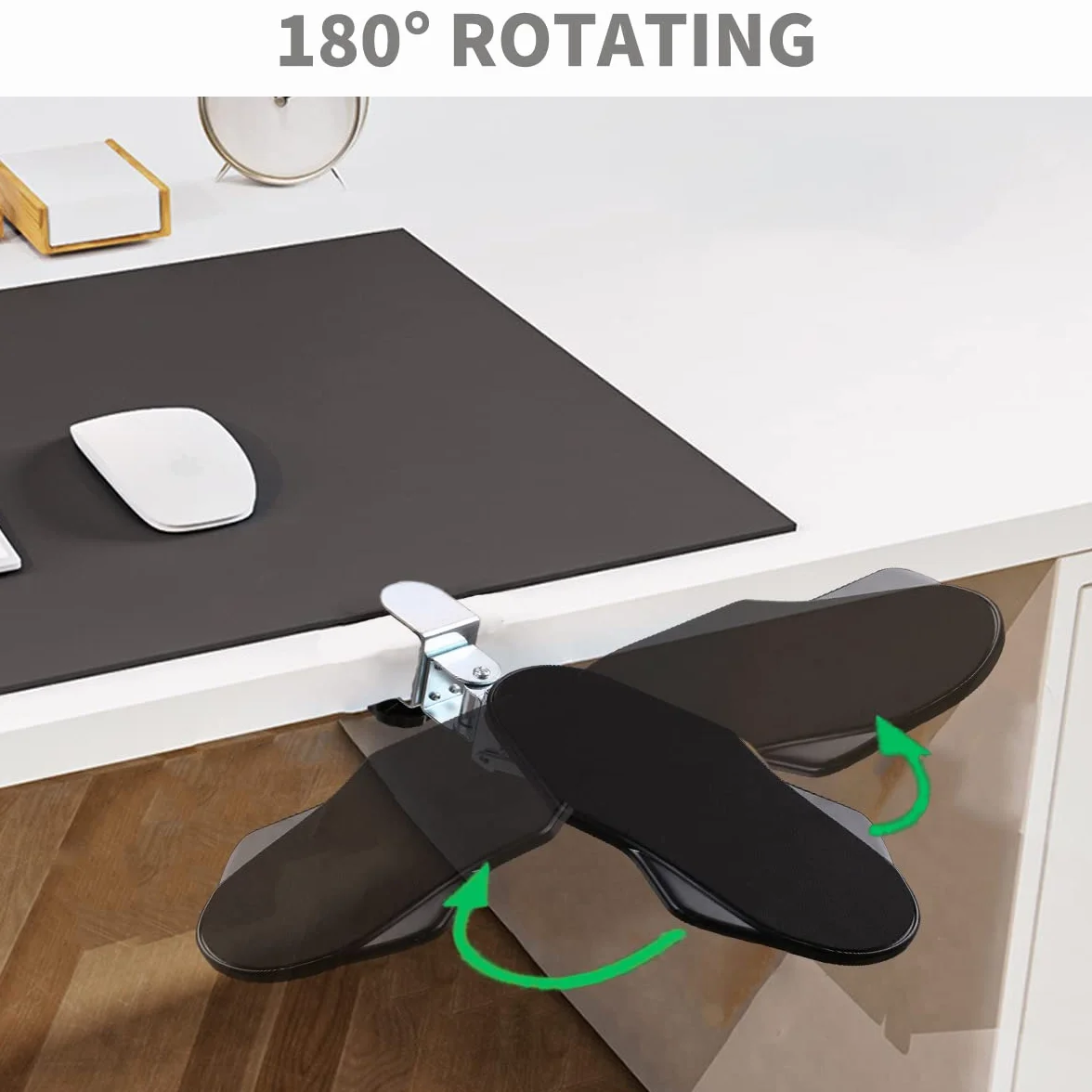 Repose Bras Ergonomique Bureau, Support Repose-poignet Rotatif 180°, Coude Support Extension Réglable Ordinateur Noir